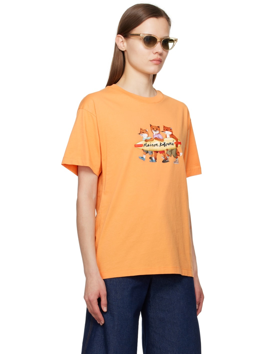 Orange Surfing Foxes T-Shirt - 2