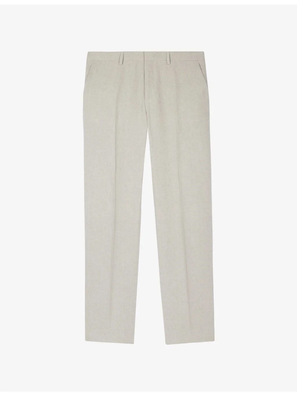 Straight-Leg Mid-Rise Linen Trousers - 1