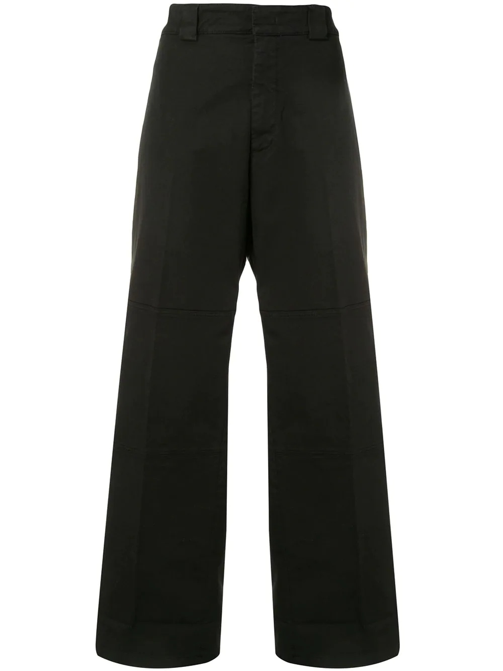 pressed crease wide trousers - 1