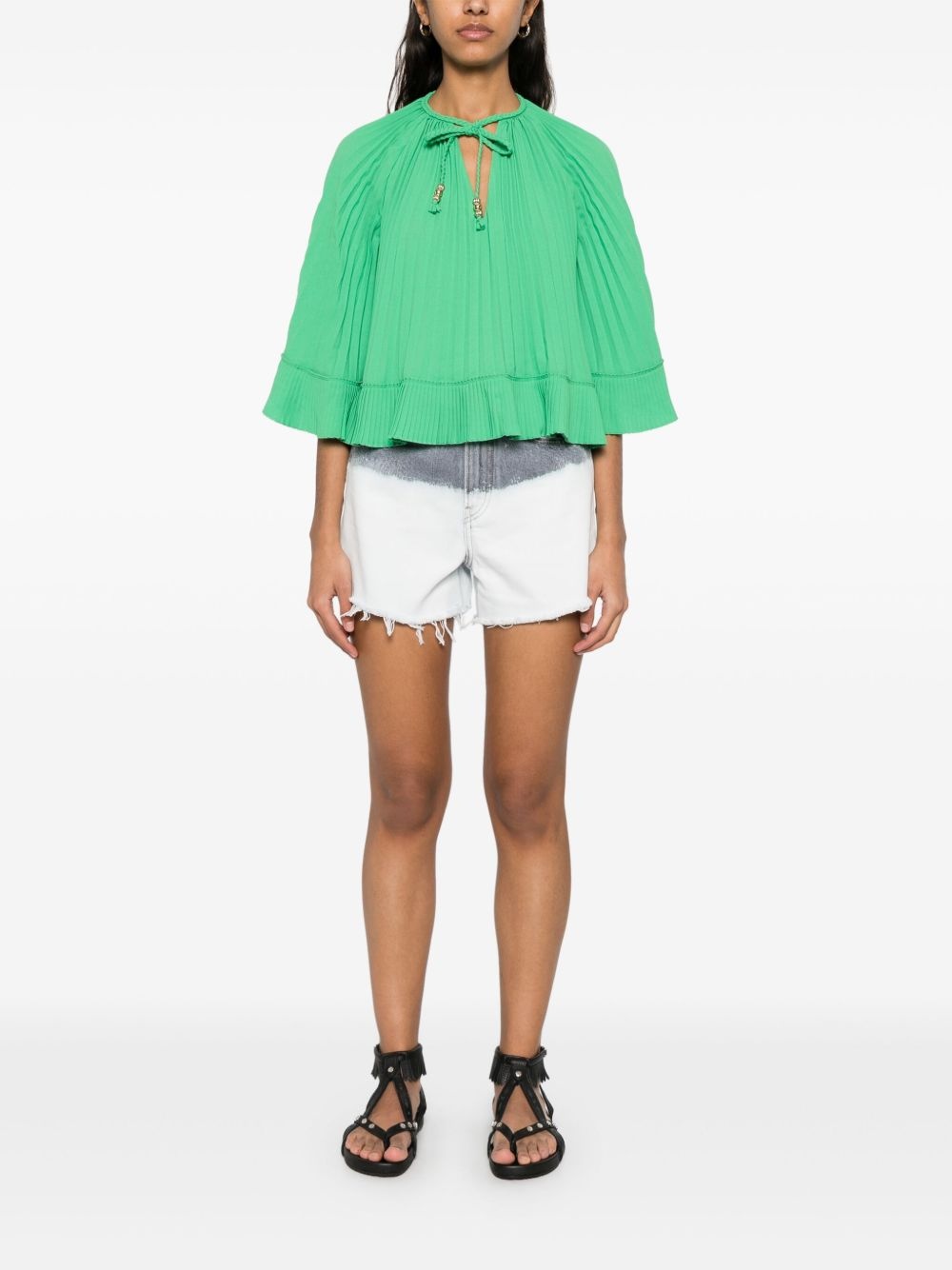plissé blouse - 2