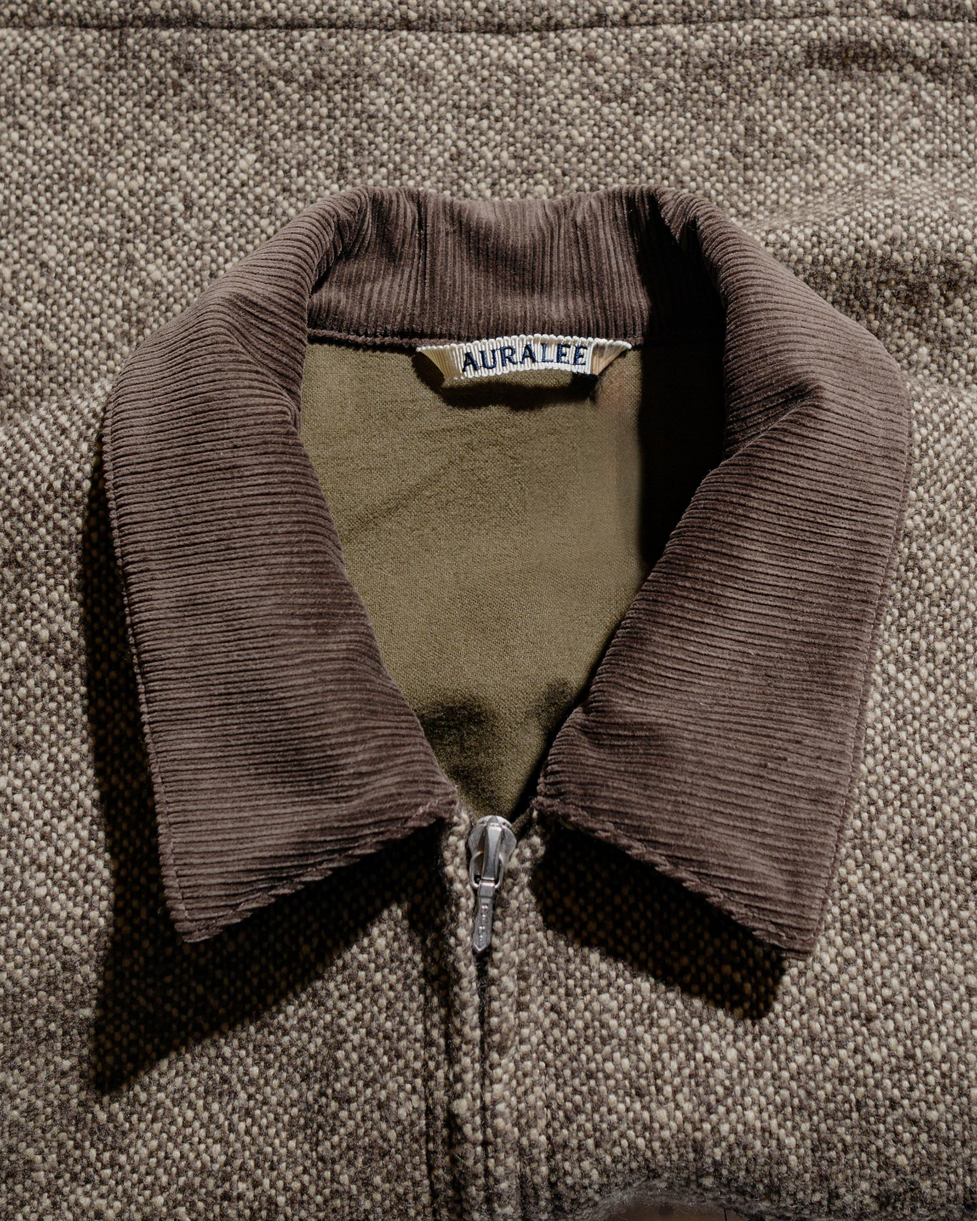 Homespun Tweed Zip Blouson Brown - 5