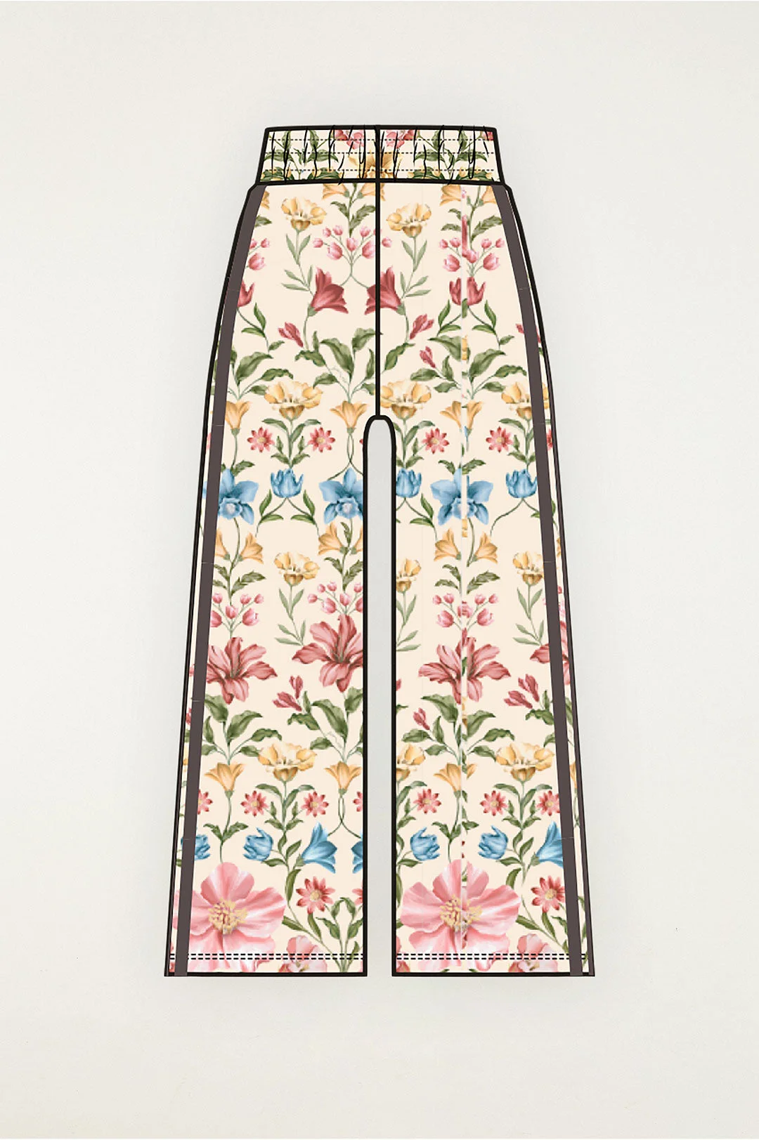 Ainika Floral Off-White Adidas Pants - 1