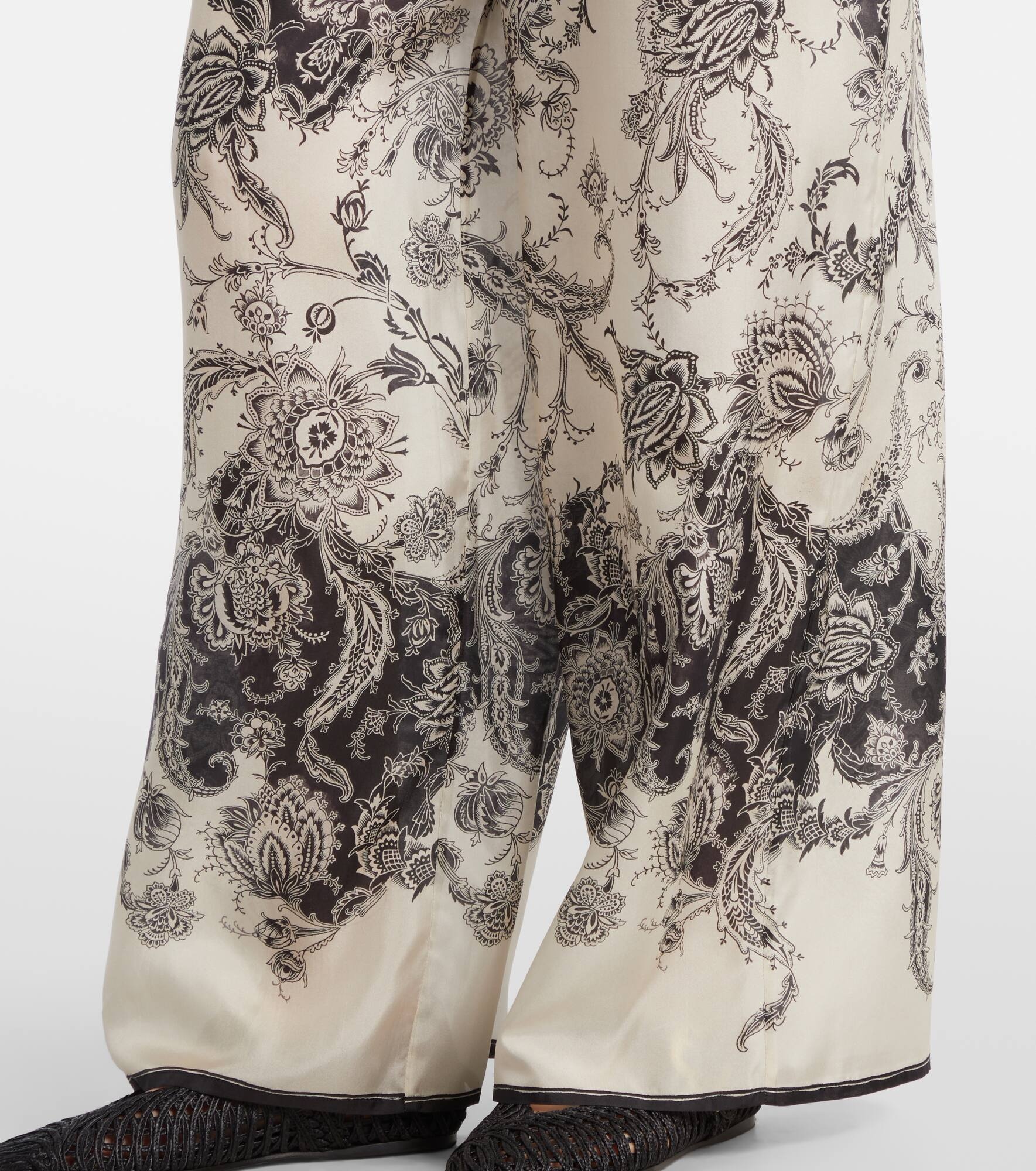 Rhiannon paisley silk wide-leg pants - 5