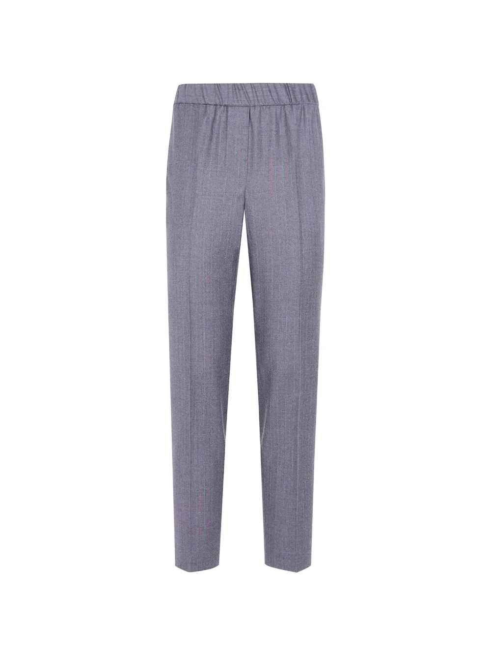 pinstripe-pattern elasticated-waistband trousers - 1