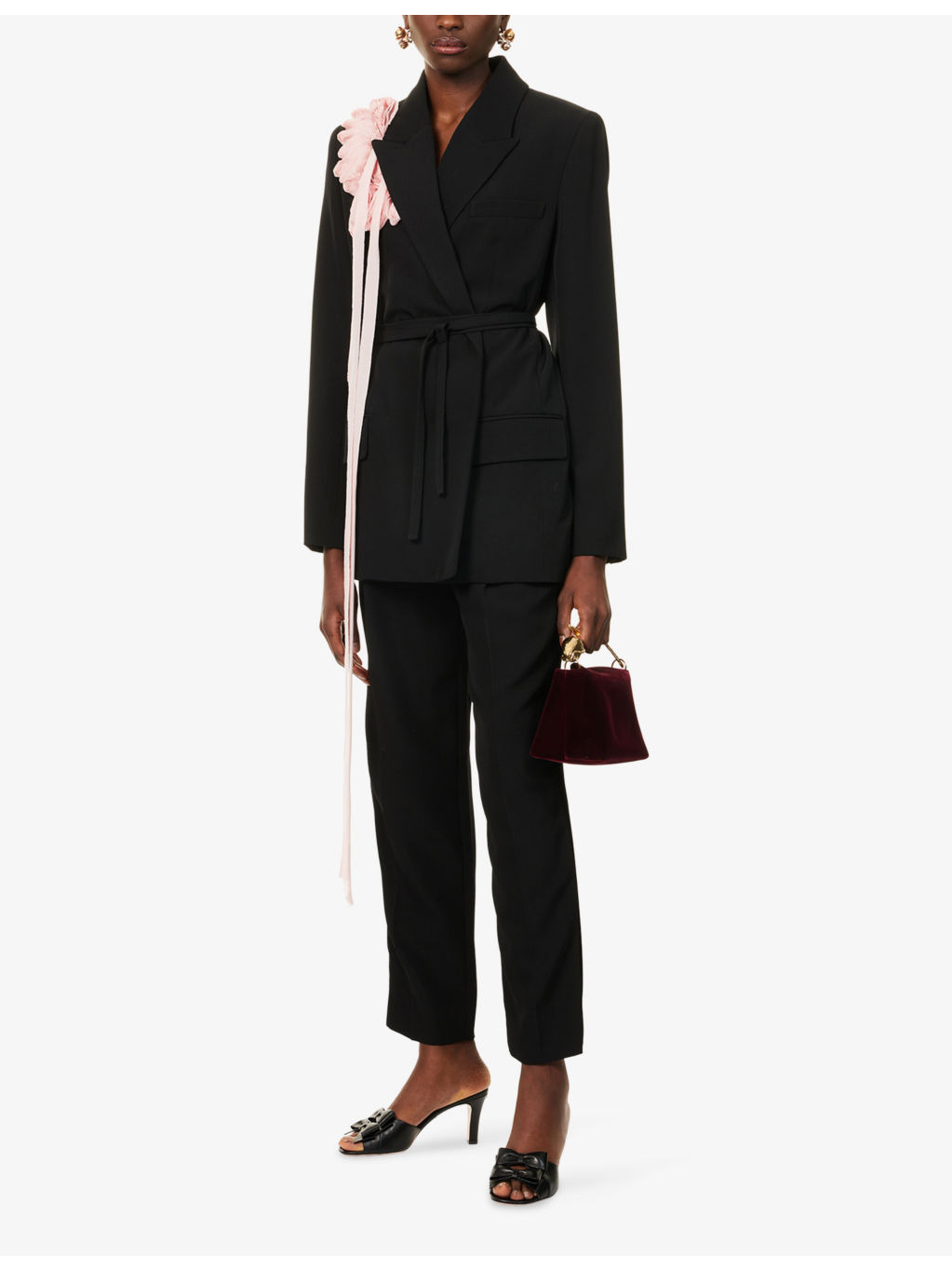 Straight-Leg Satin-Trim Virgin-Wool Trousers - 2