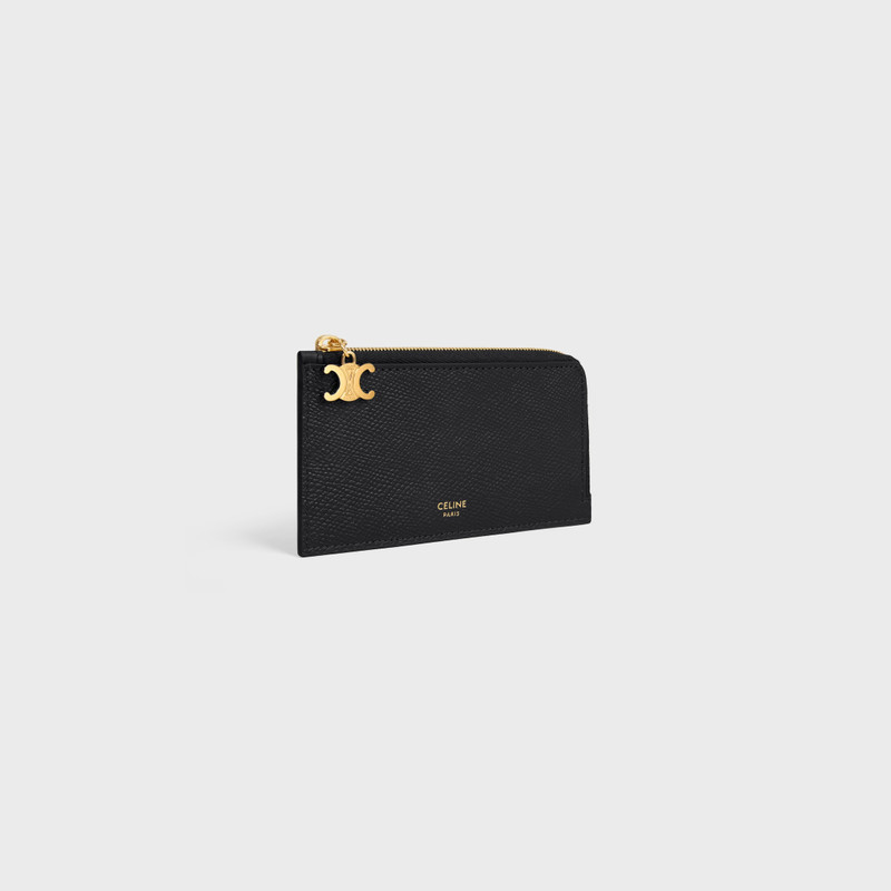CELINE LONG ZIPPED CARD HOLDER IN GRAINED CALFSKIN outlook