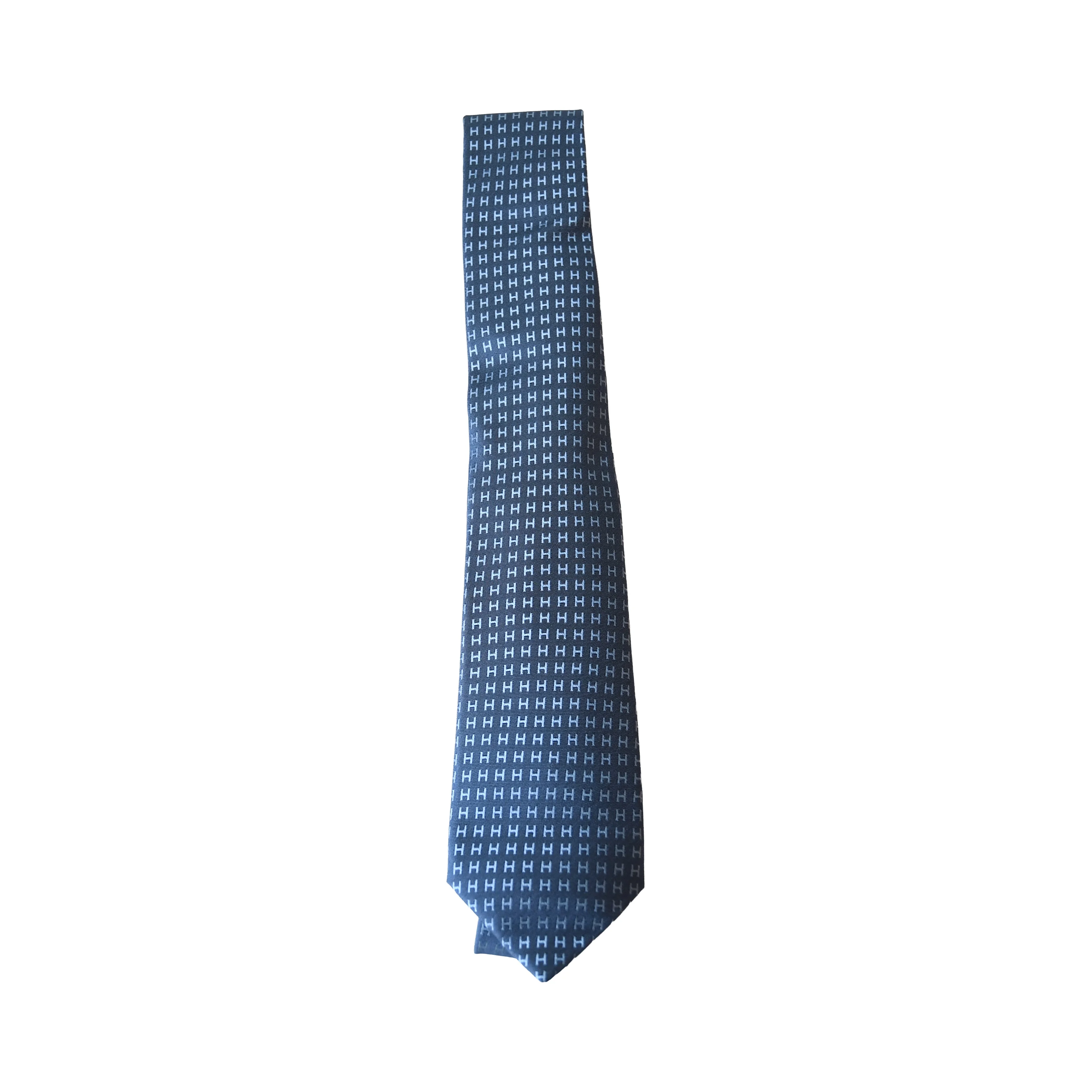 Hermes Cravate Faconnee Bico Tie Marine - 1