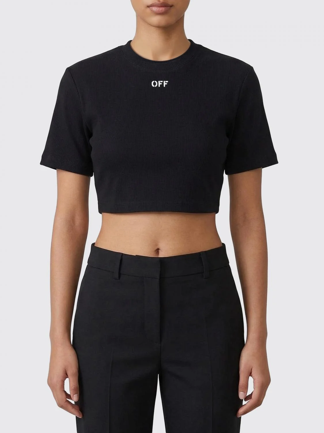 Crop T-shirts with Logo - 1