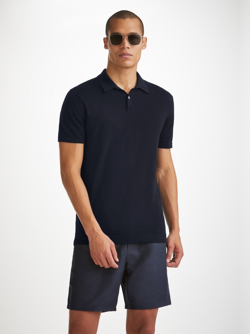 Men's Polo Shirt Jacob Sea Island Cotton Navy - 2