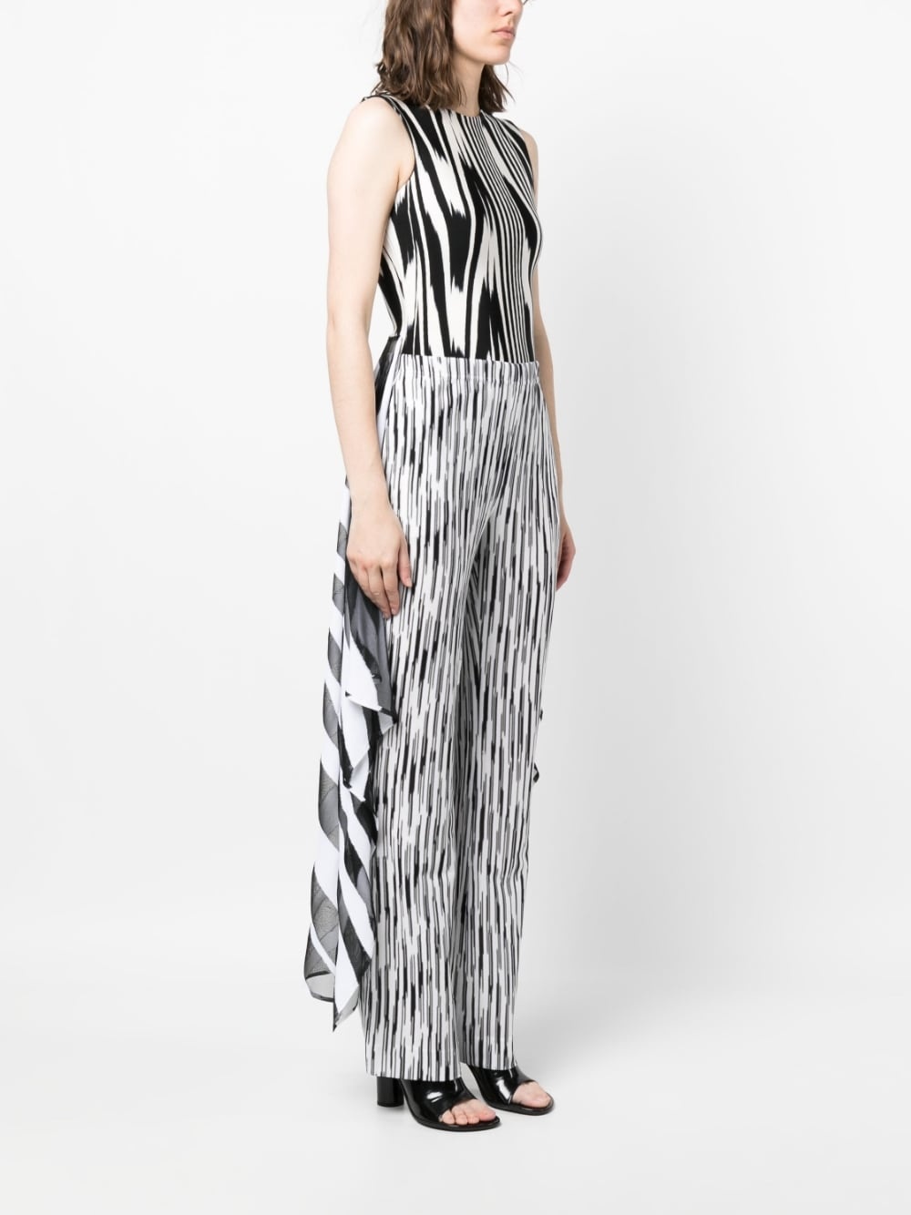 abstract-print sleeveless bodysuit - 3