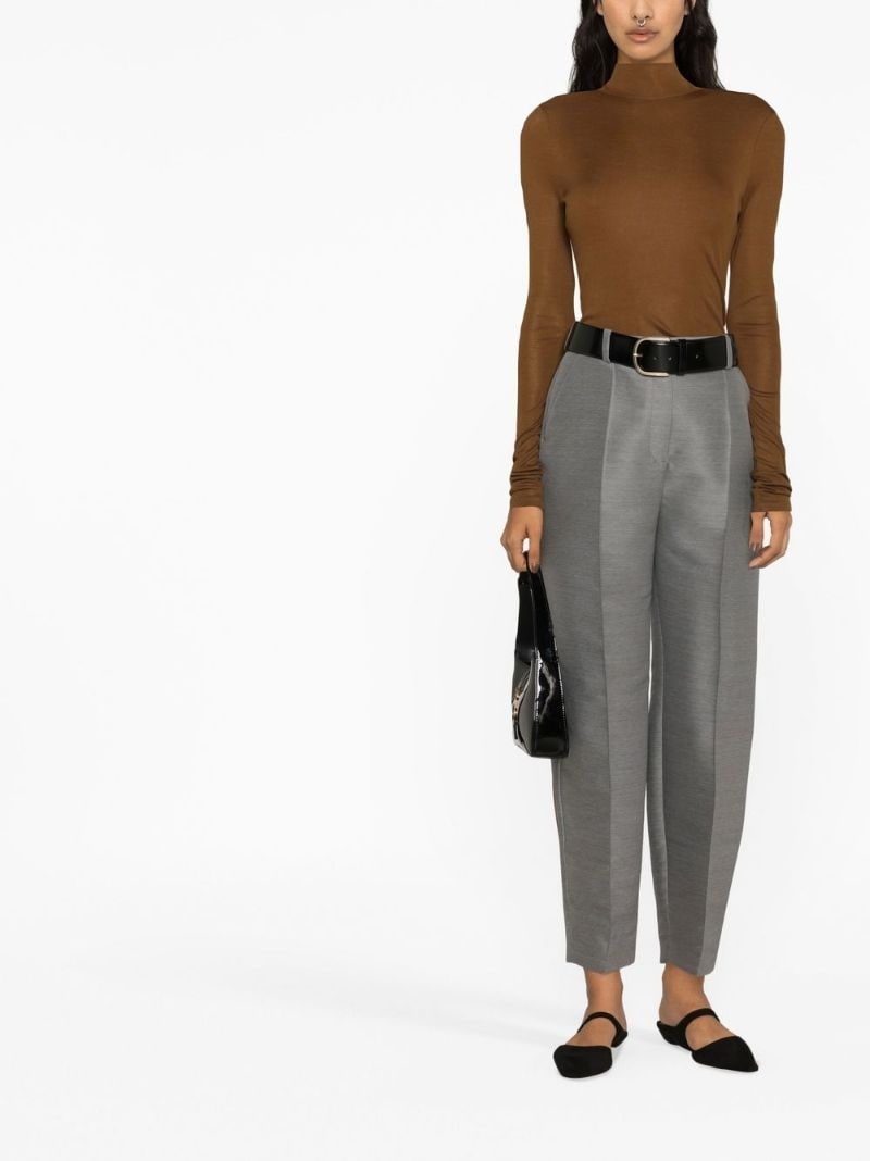 cropped pintuck trousers - 2