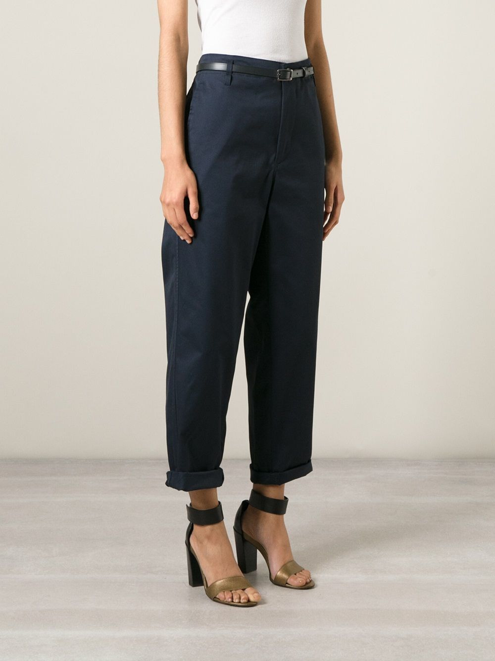 belted chino trousers - 3