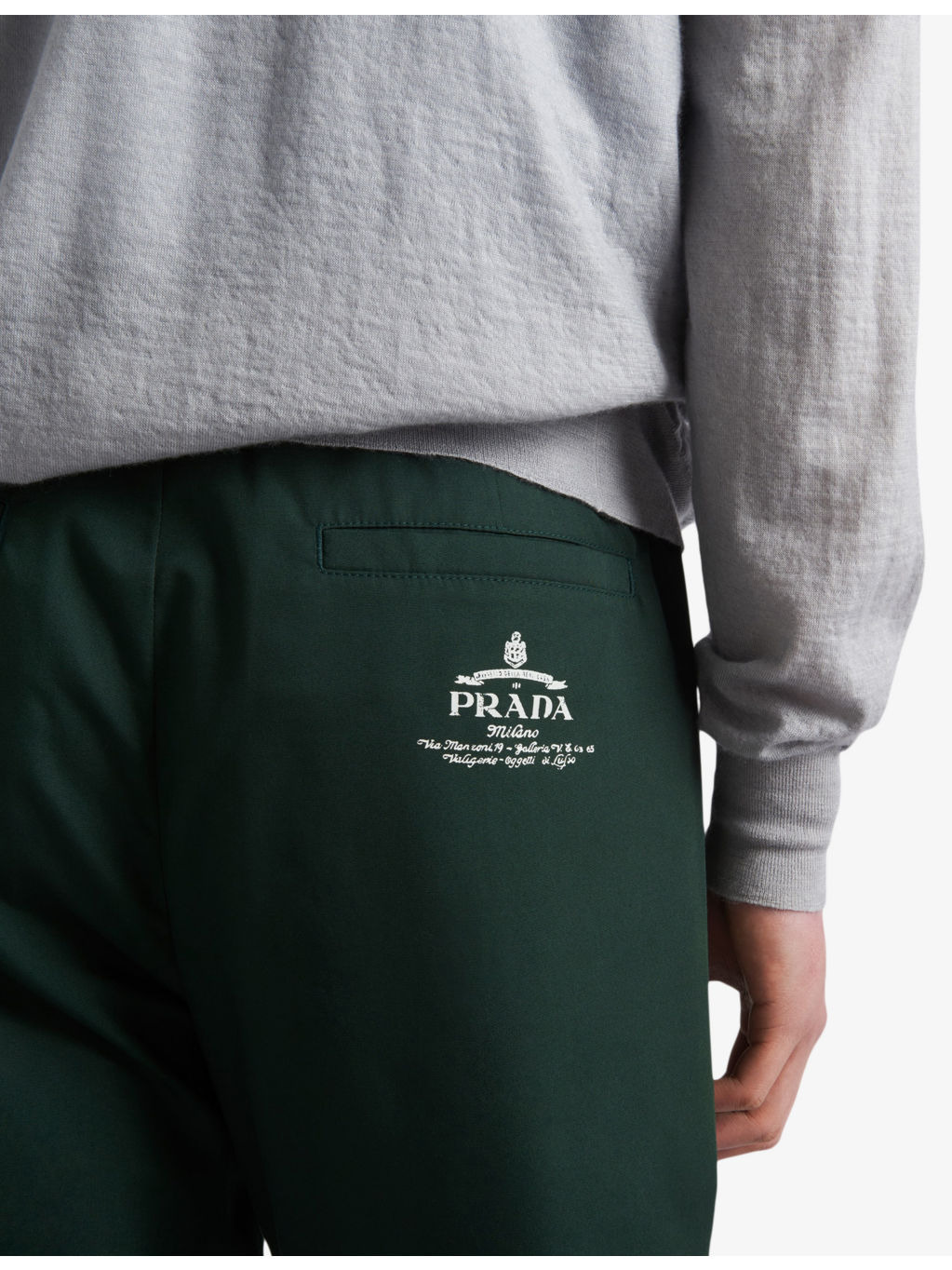 Poplin brand-print straight-leg slim-fit woven trousers - 4