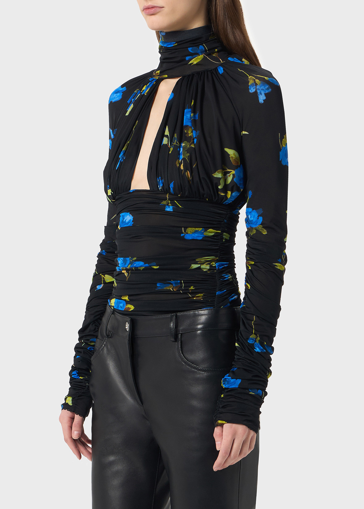 PRINTED JERSEY BODYSUIT WITH CUT-OUT - 5