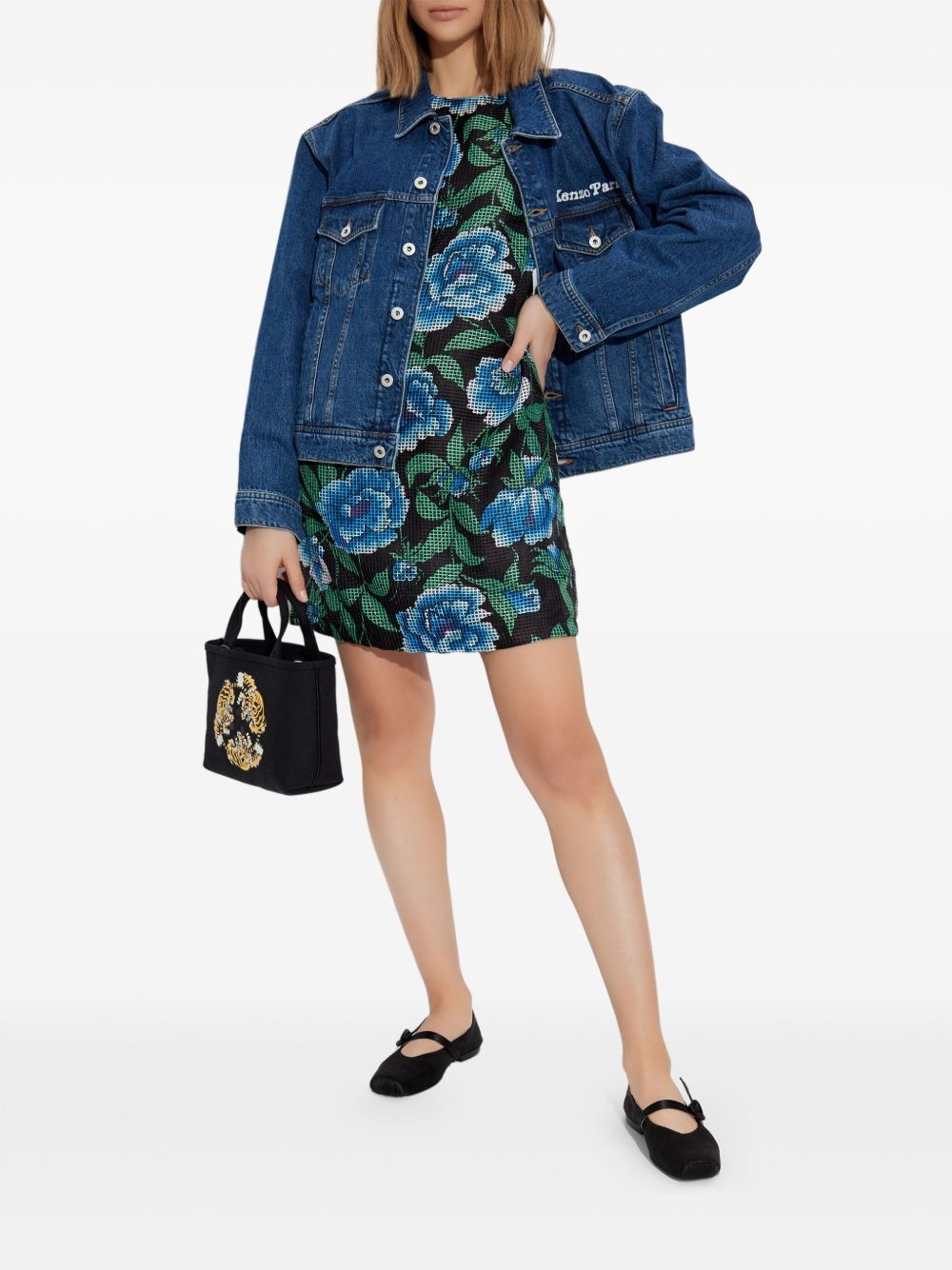 logo-embroidered denim jacket - 2