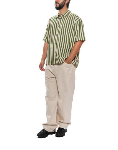 Stüssy Flat Bottom Stripe Shirt 'Green' outlook