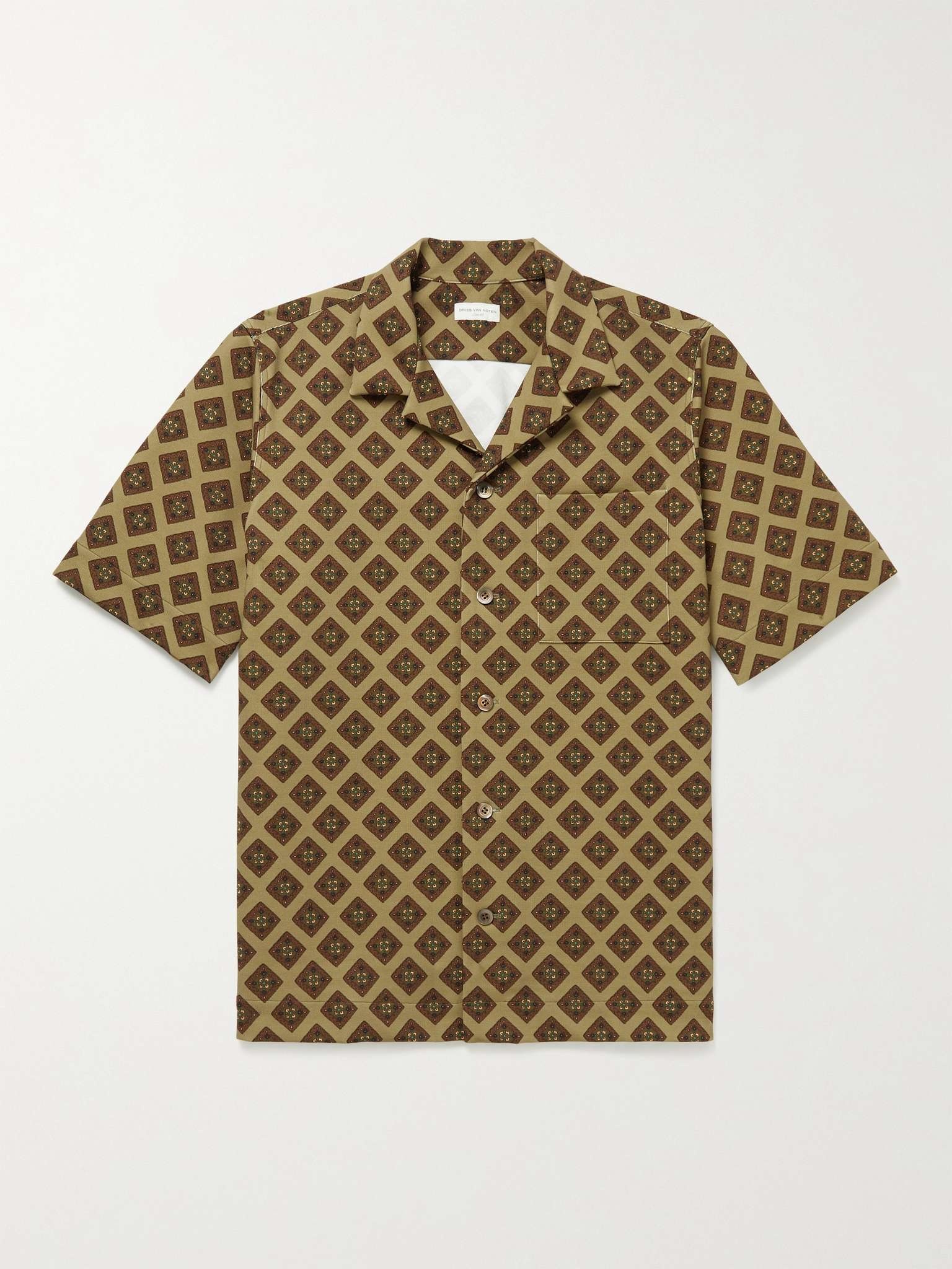 Camp-Collar Printed Woven Shirt - 1