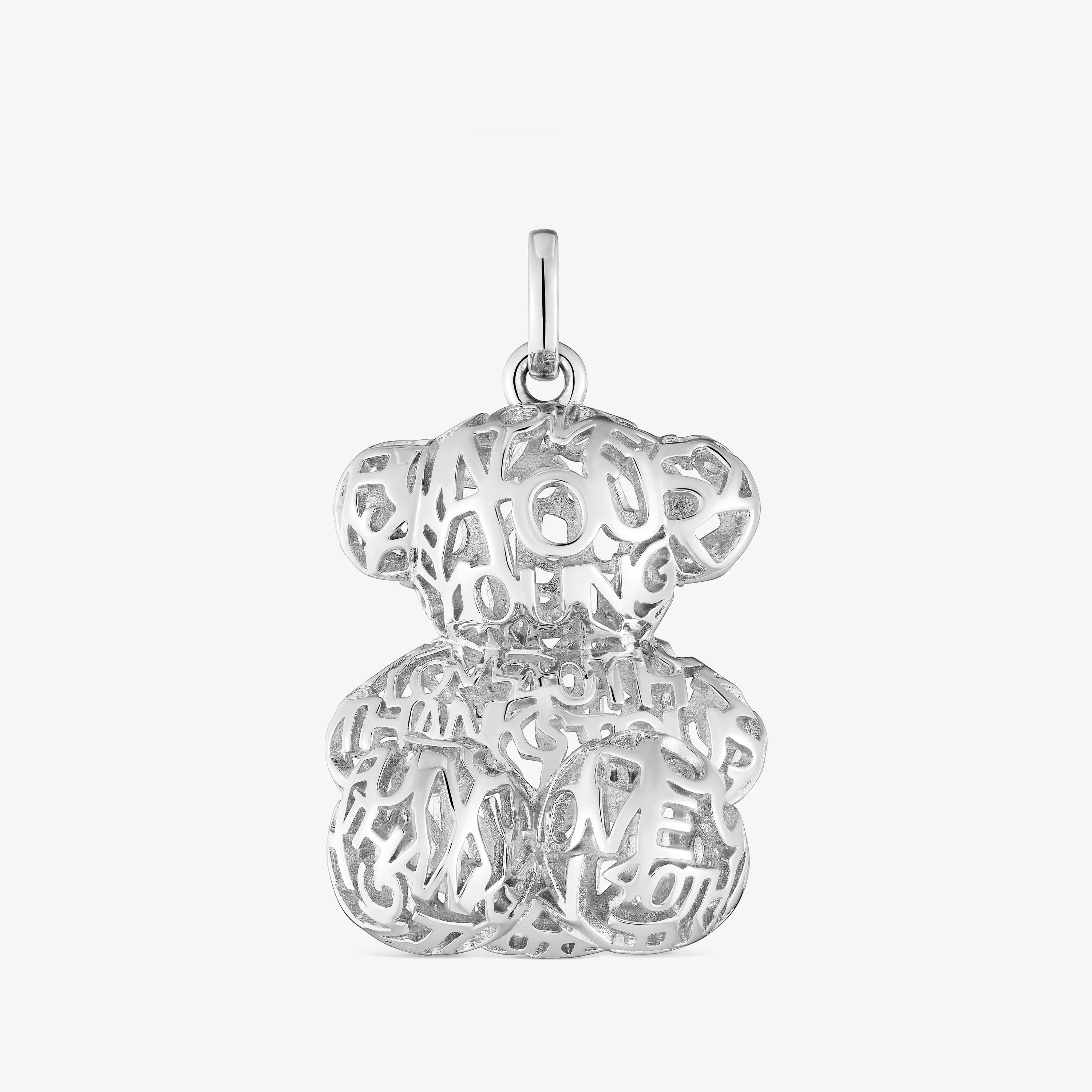 26 mm silver openwork bear Pendant Bold Bear - 1
