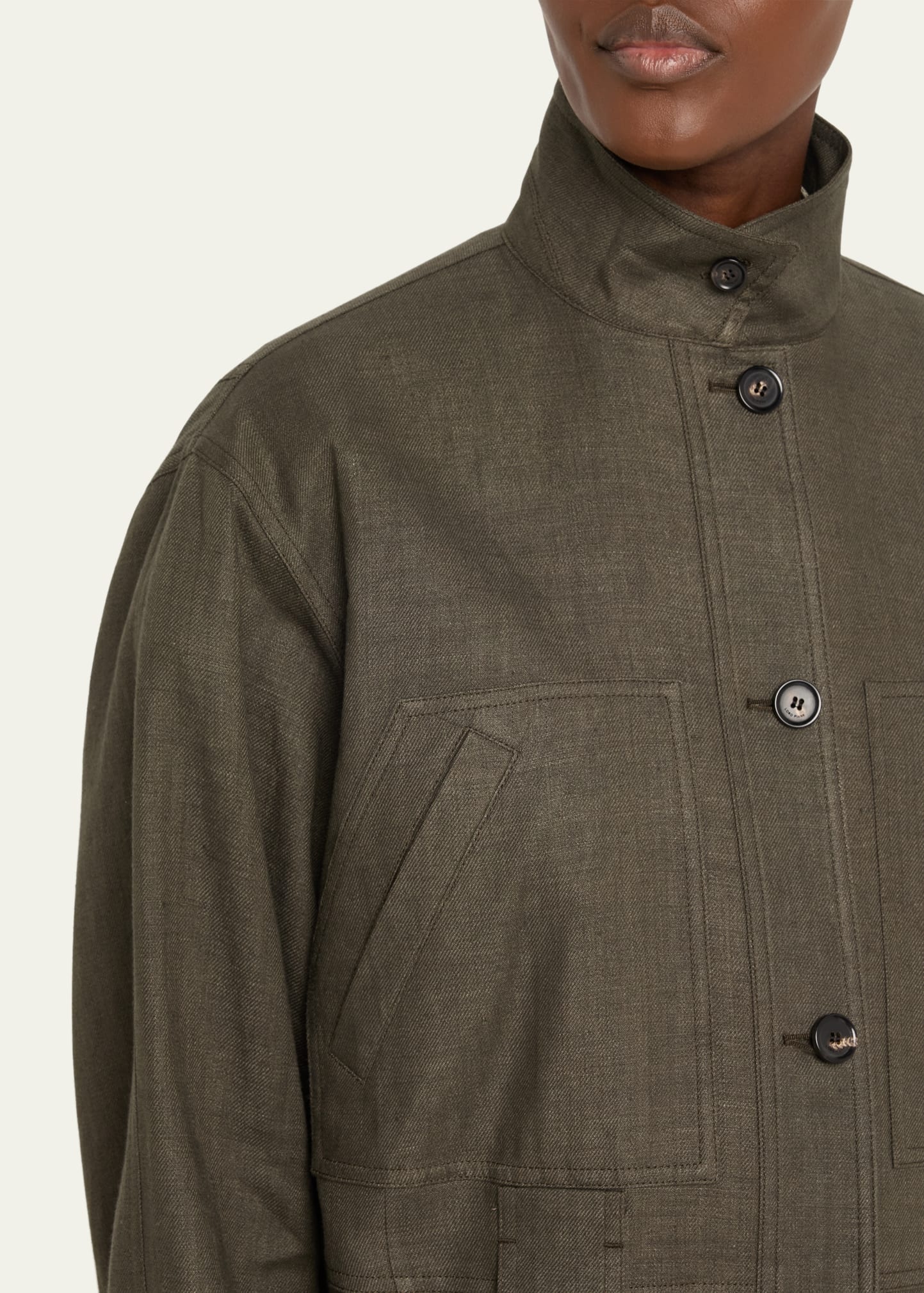 Jaylon Structured Linen Wool Field Jacket - 5