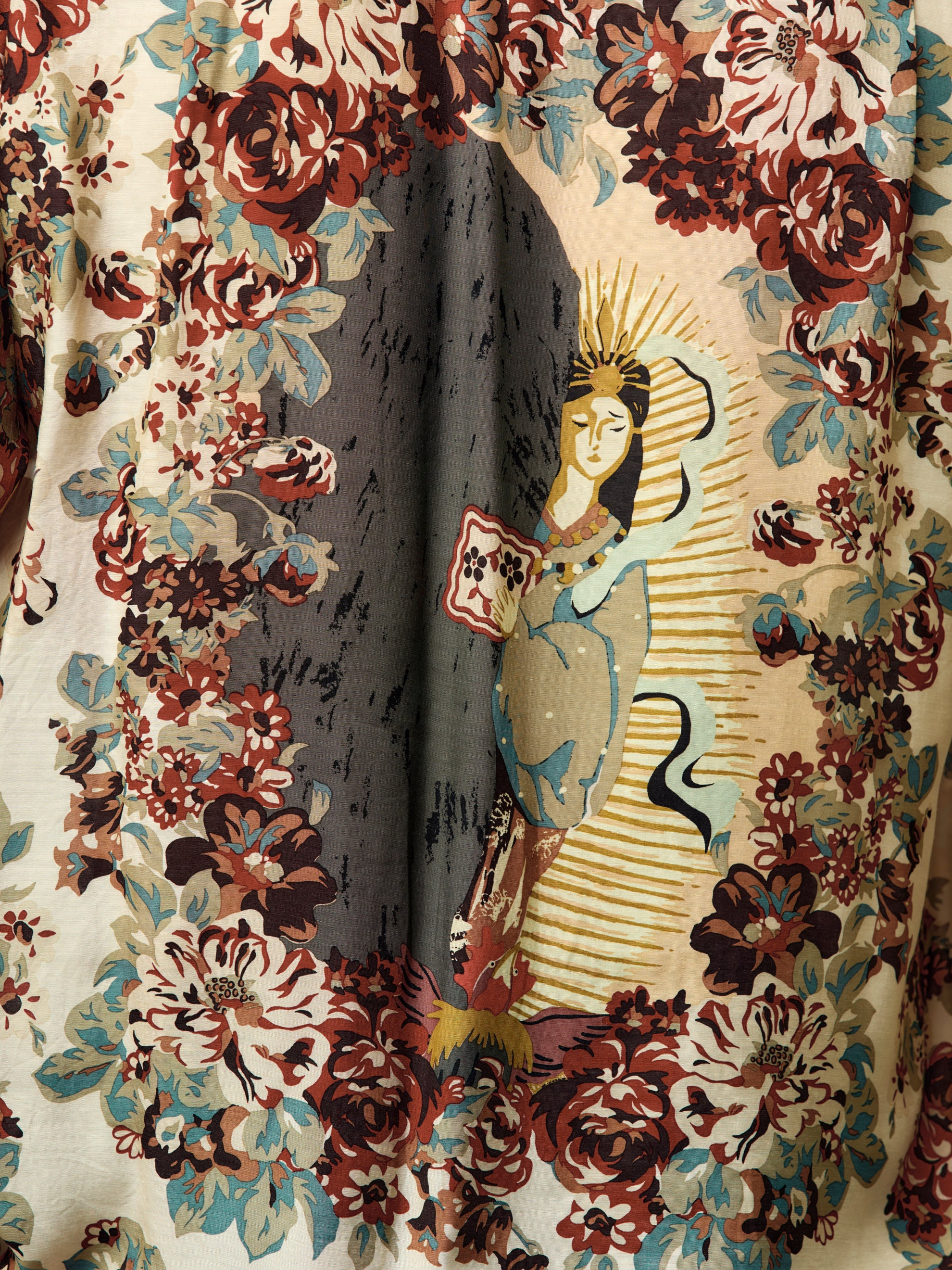 SILK RAYON CHAMPETRE A.MA.TE.RA.SE. WRANGLE COLLAR ALOHA SHIRT - 6