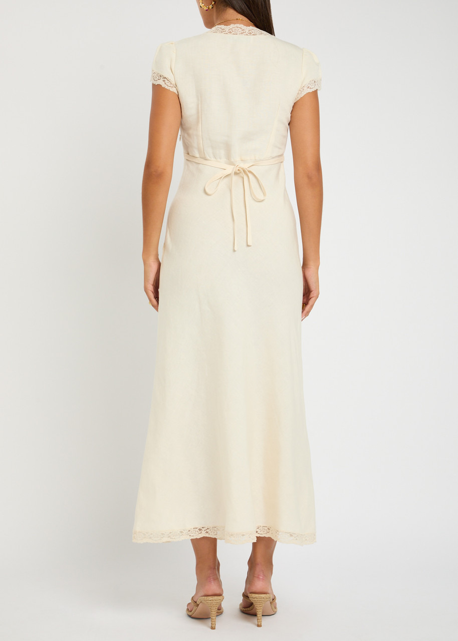 Rixo Clarice Lace-embellished Linen-blend Maxi Dress - 3