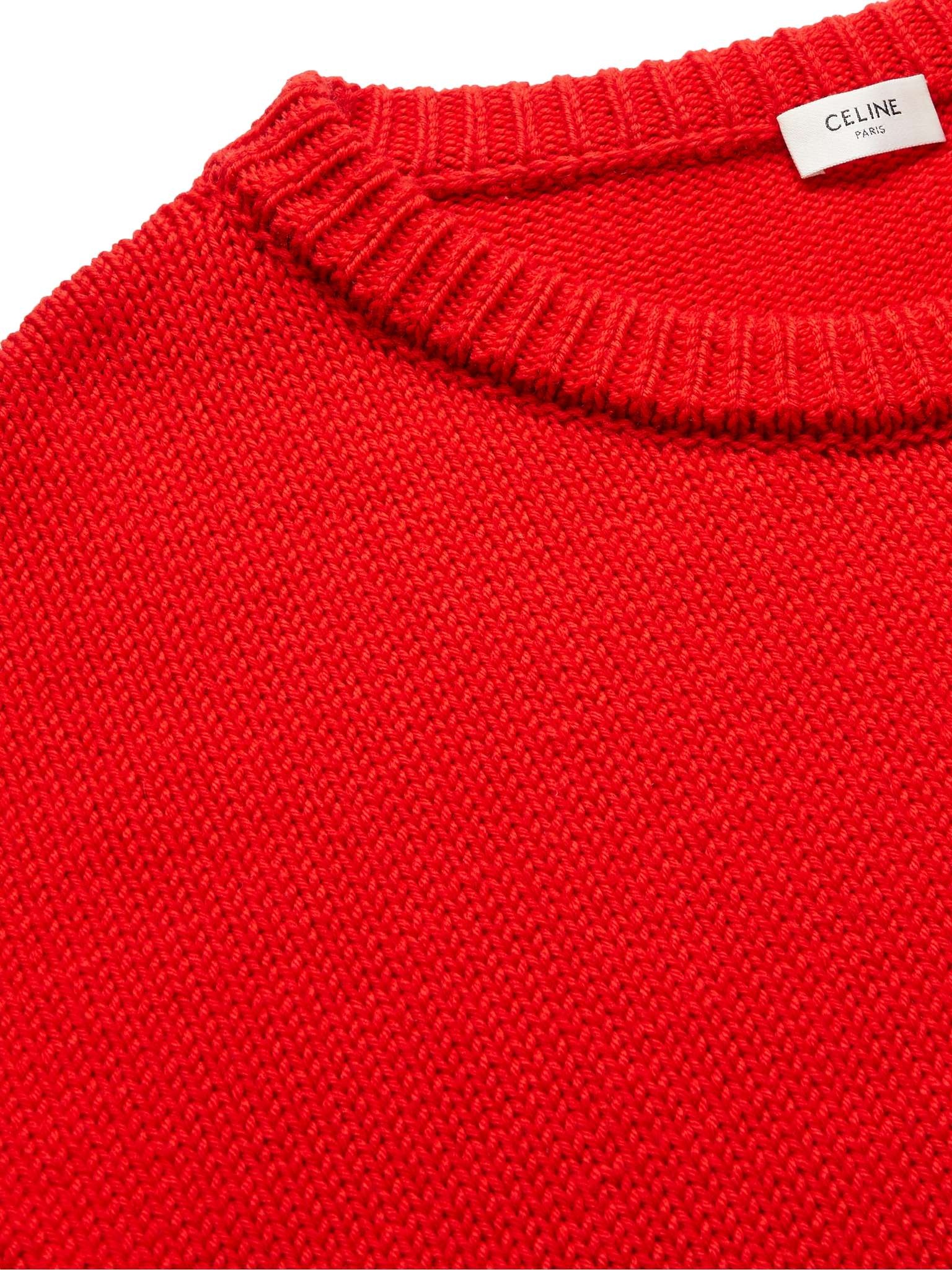 Oversized Sequin-Embellished Intarsia Wool Sweater - 5