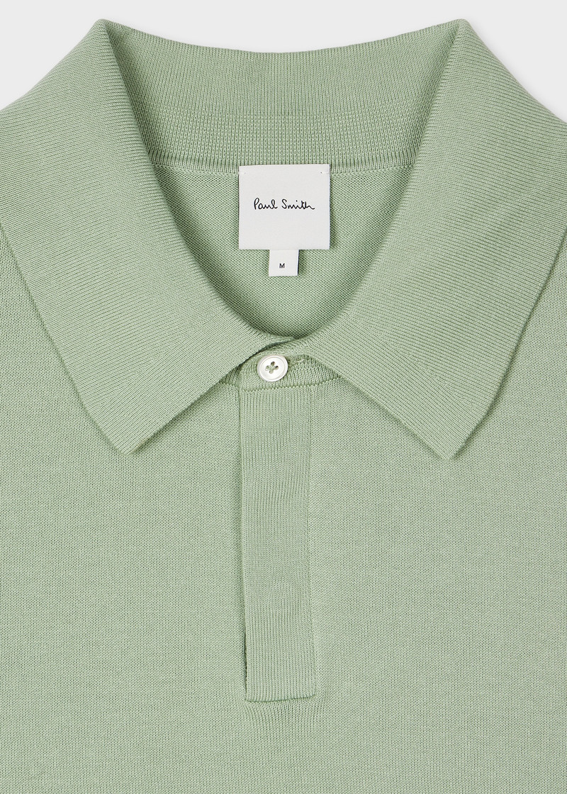 Paul Smith Green Organic Cotton Knitted Polo Shirt outlook