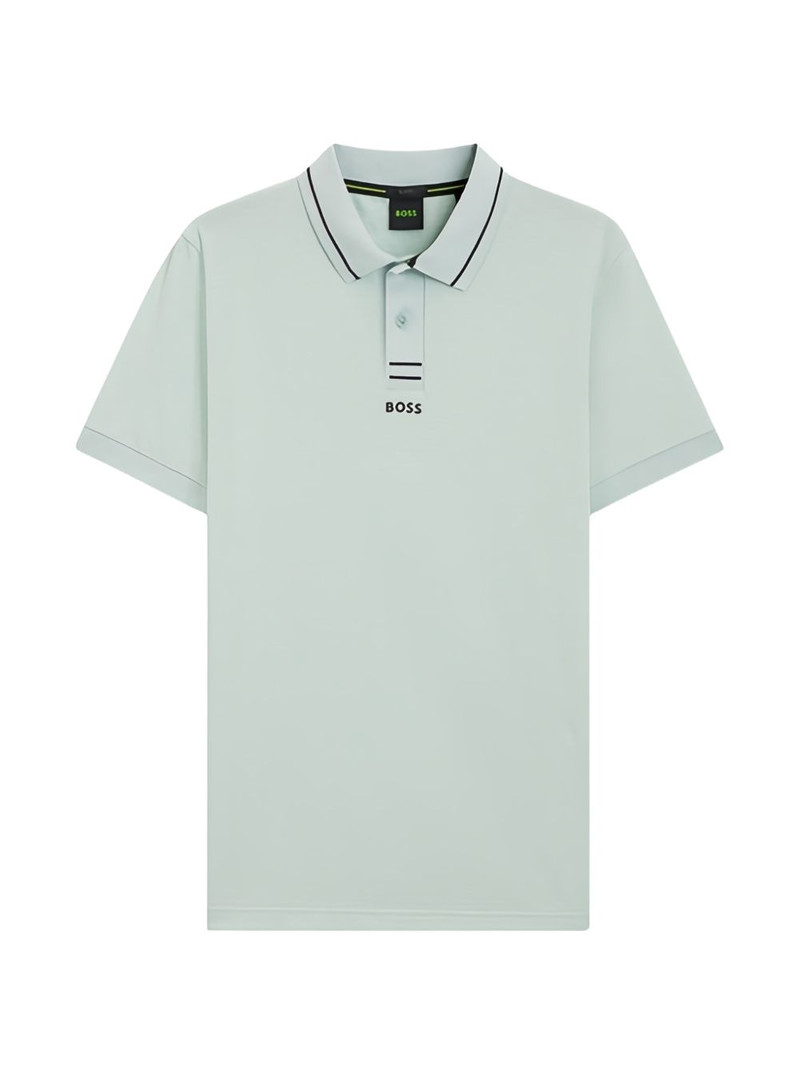 striped-trim polo shirt 1
