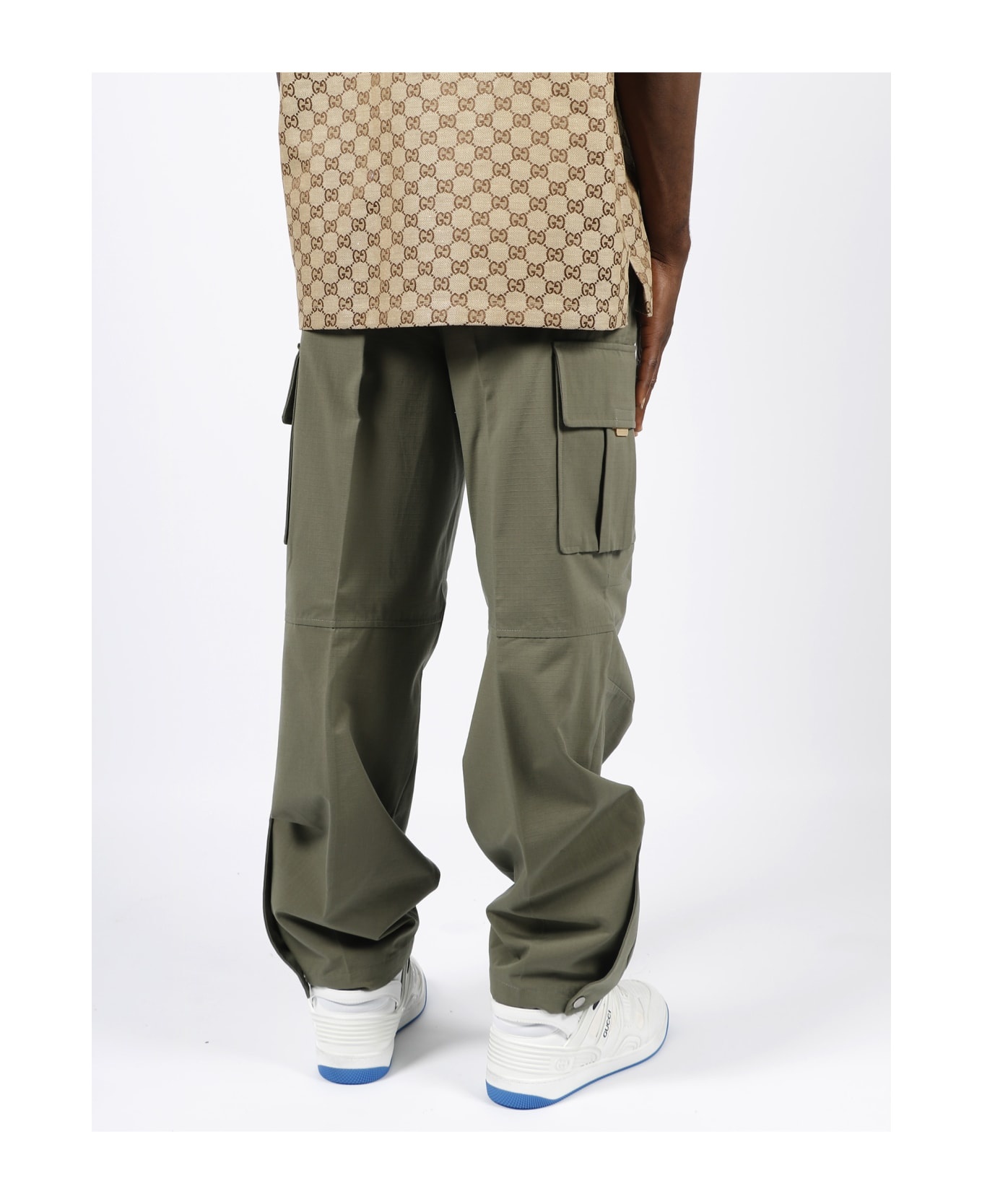 Green 'cargo' Pants With Branded Details In Supreme Fabric In Cotton Man - 4