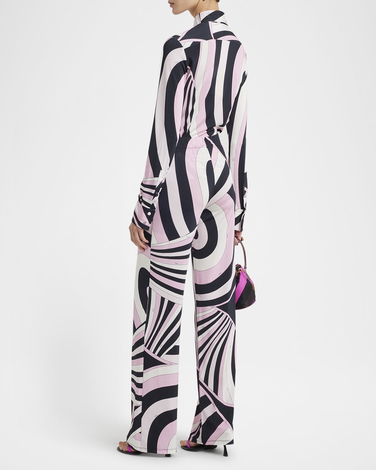 Iride-Print Straight-Leg Pull-On Trousers - 4