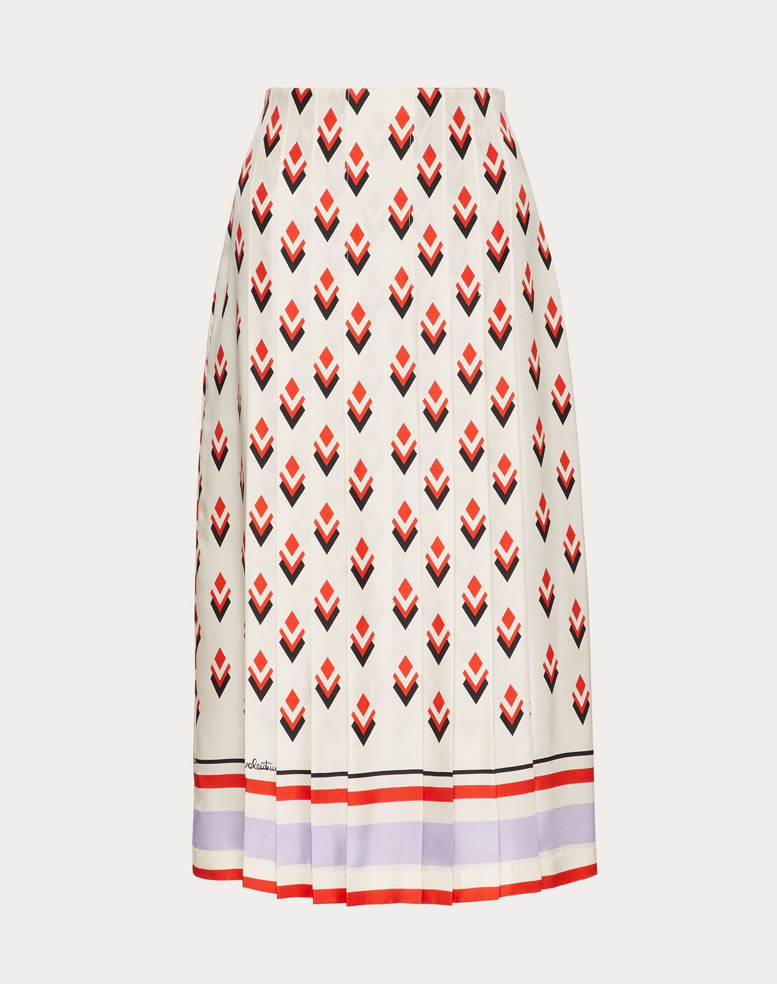 Printed Twill Pleated Skirt - 1