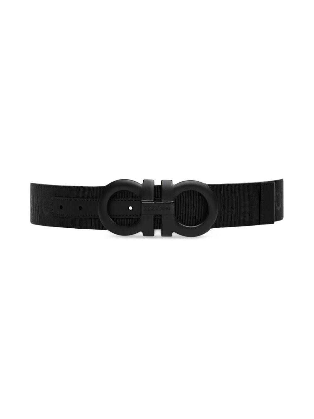 Gancini-buckle logo-strap belt - 3