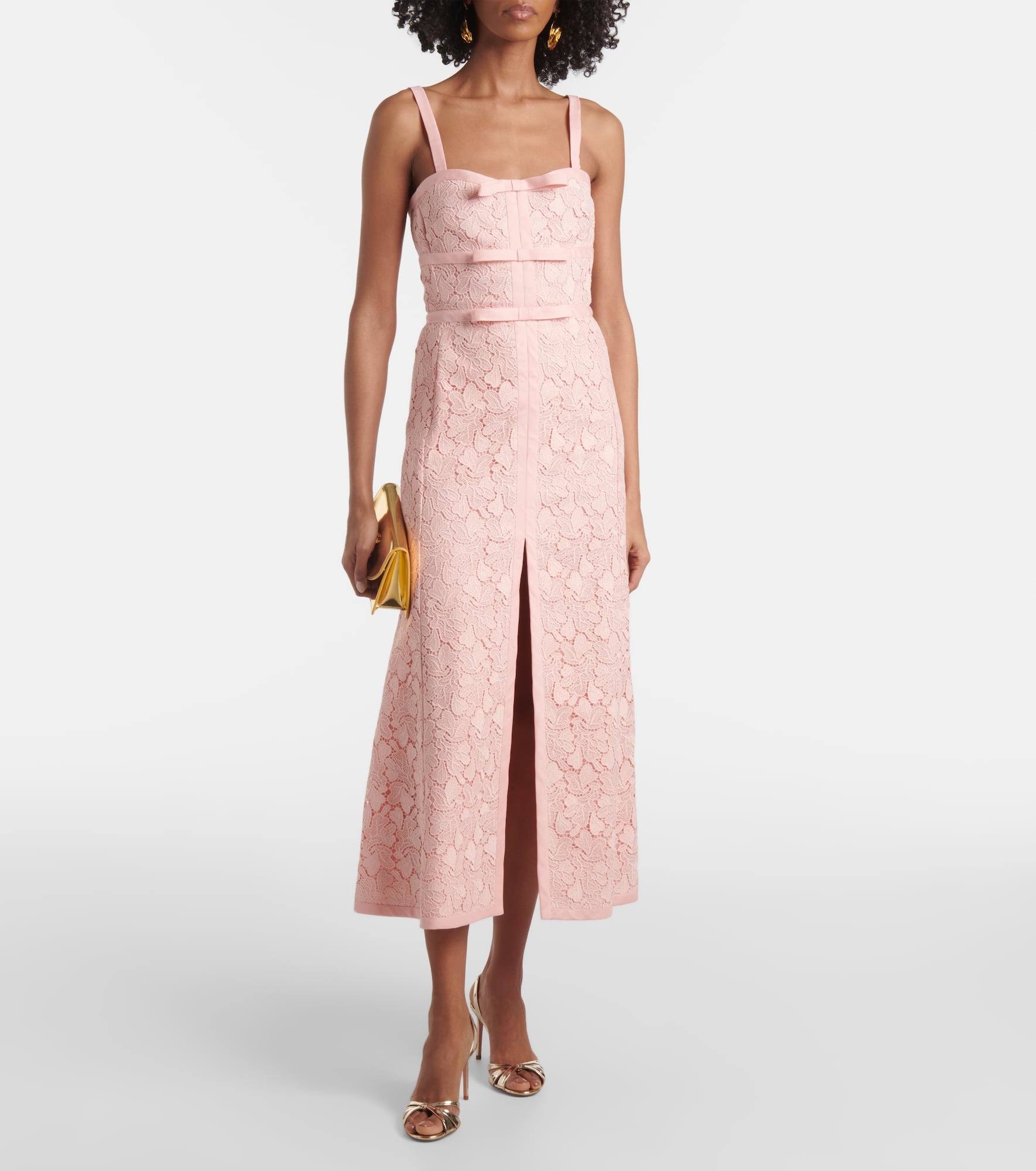 Bow-detail macramé midi dress - 2