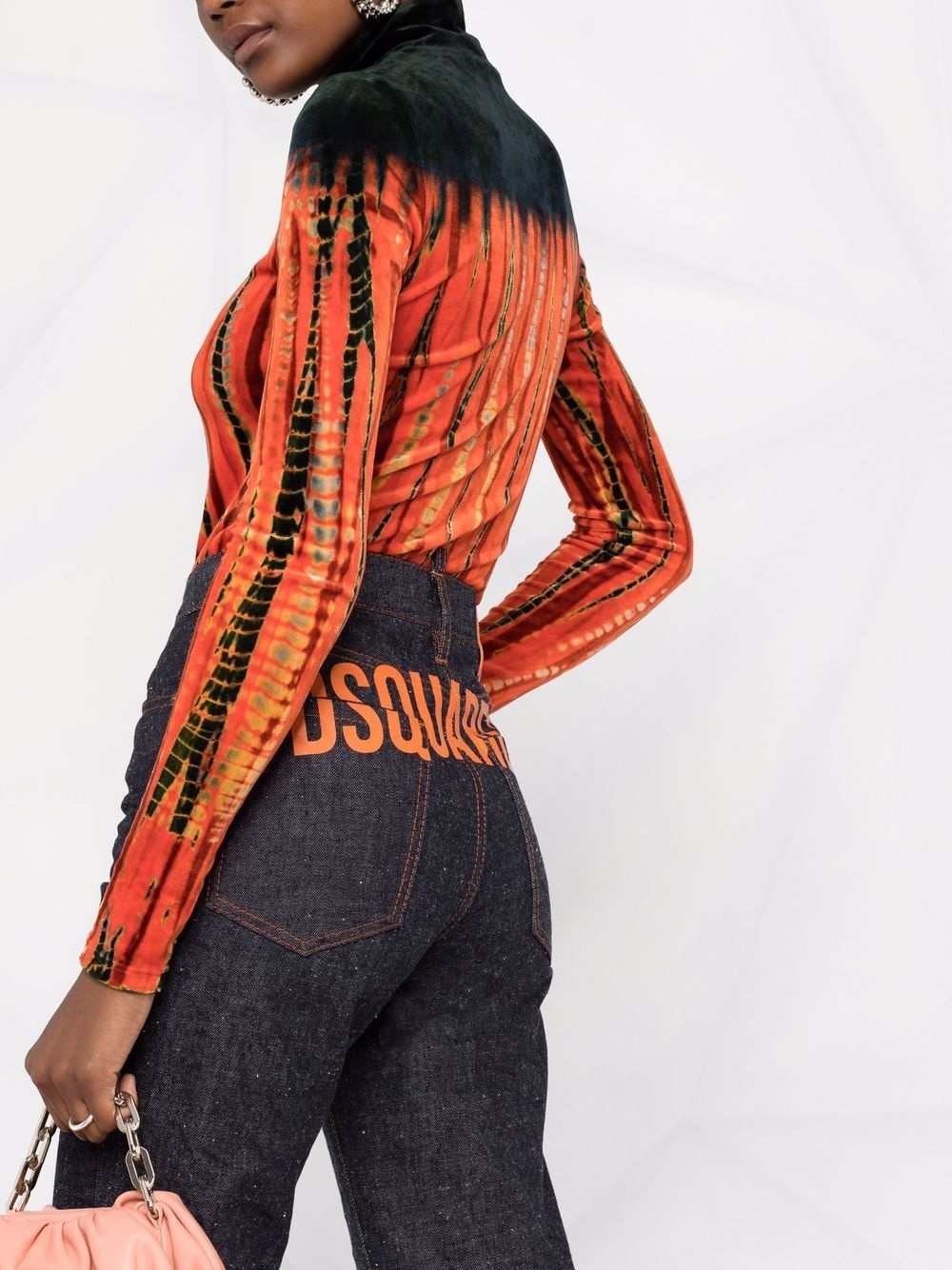 high-waist logo print jeans - 3