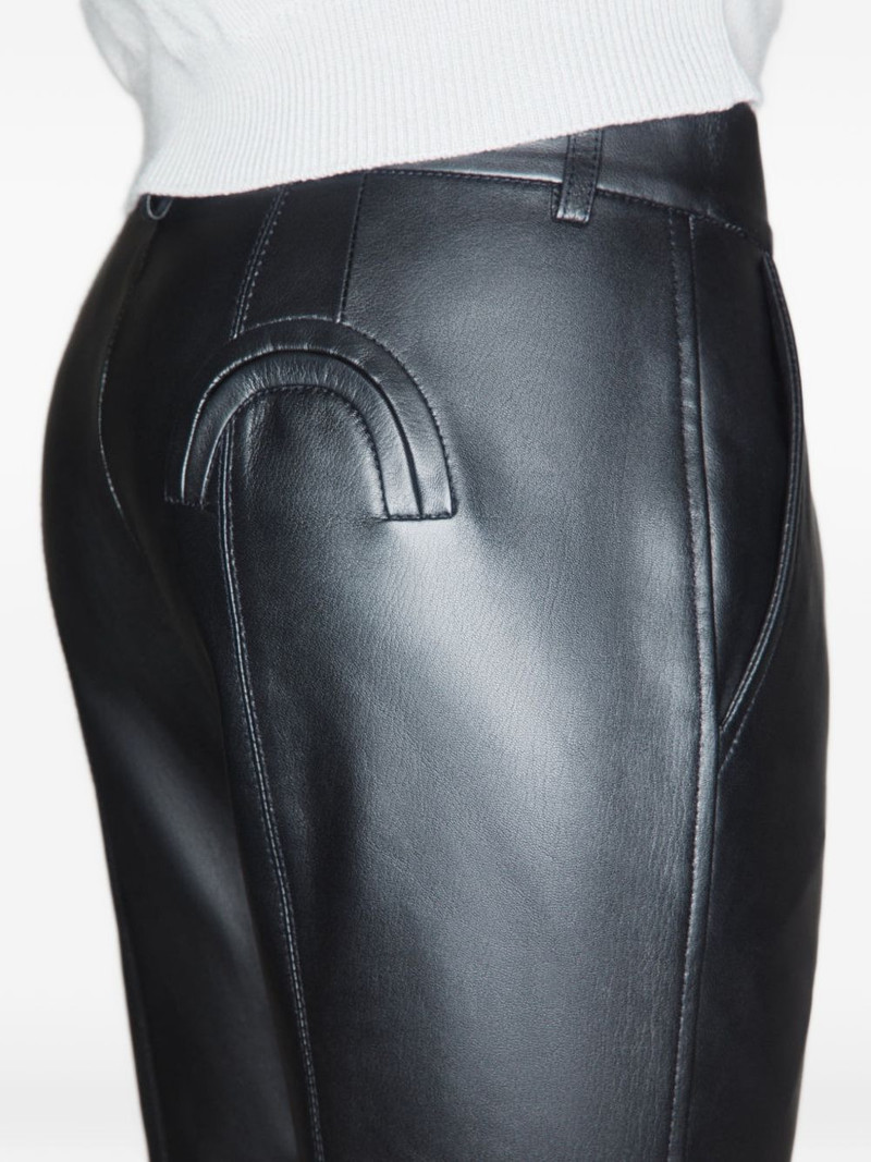 Smiley panelled leather trousers 4