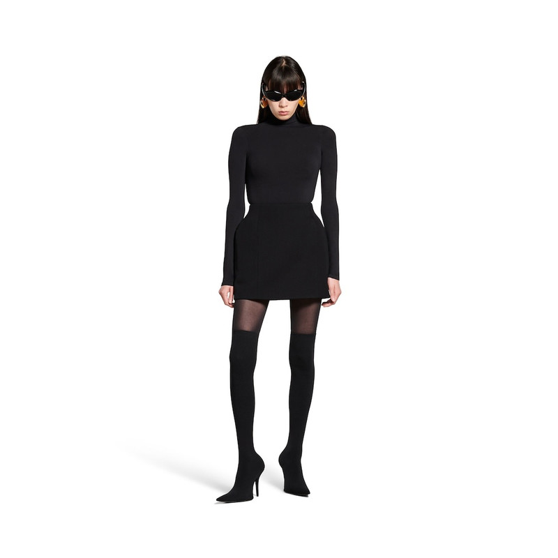BALENCIAGA Women's Hourglass Mini Skirt in Black outlook