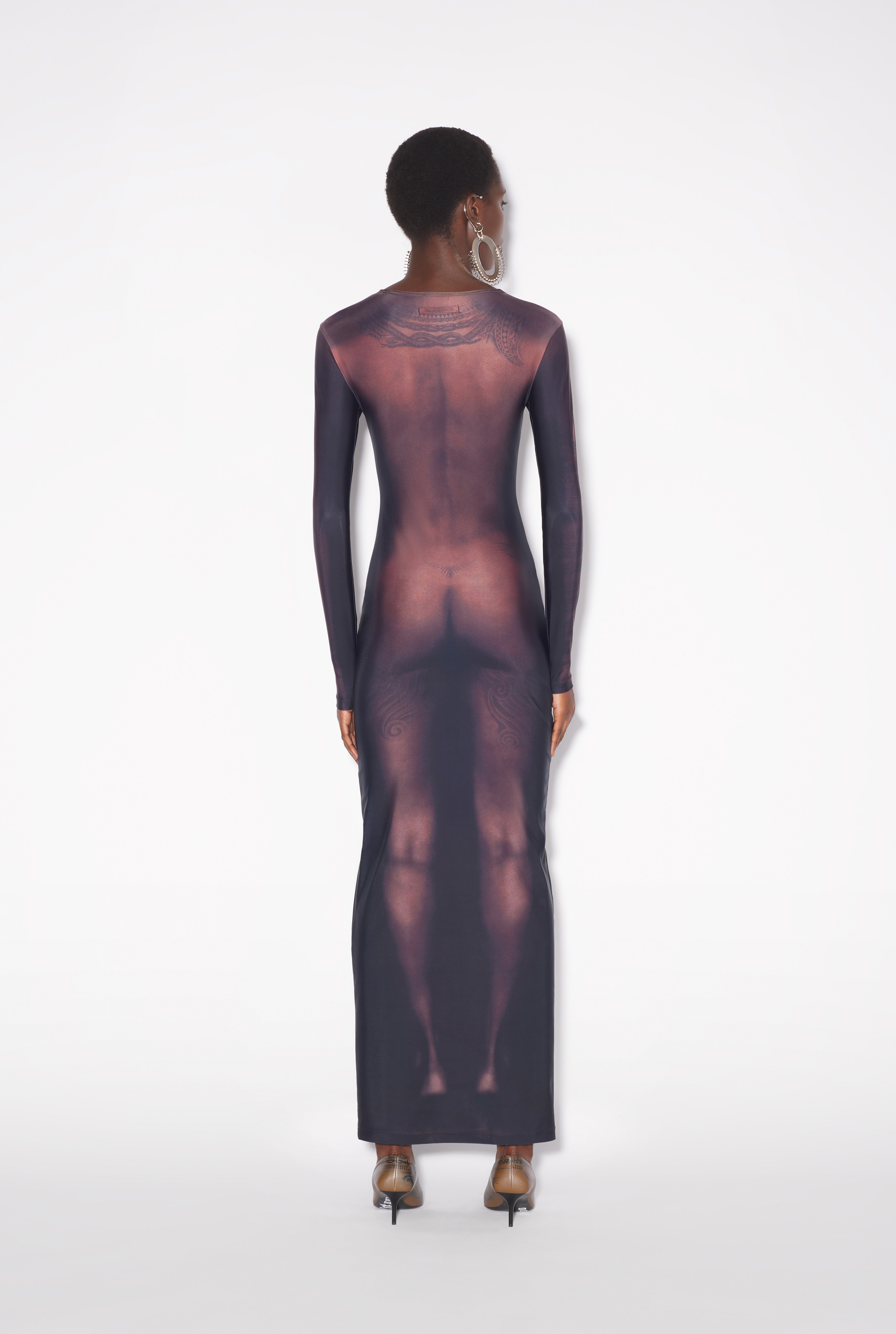 THE LONG EBONY BODY TATTOO DRESS - 2