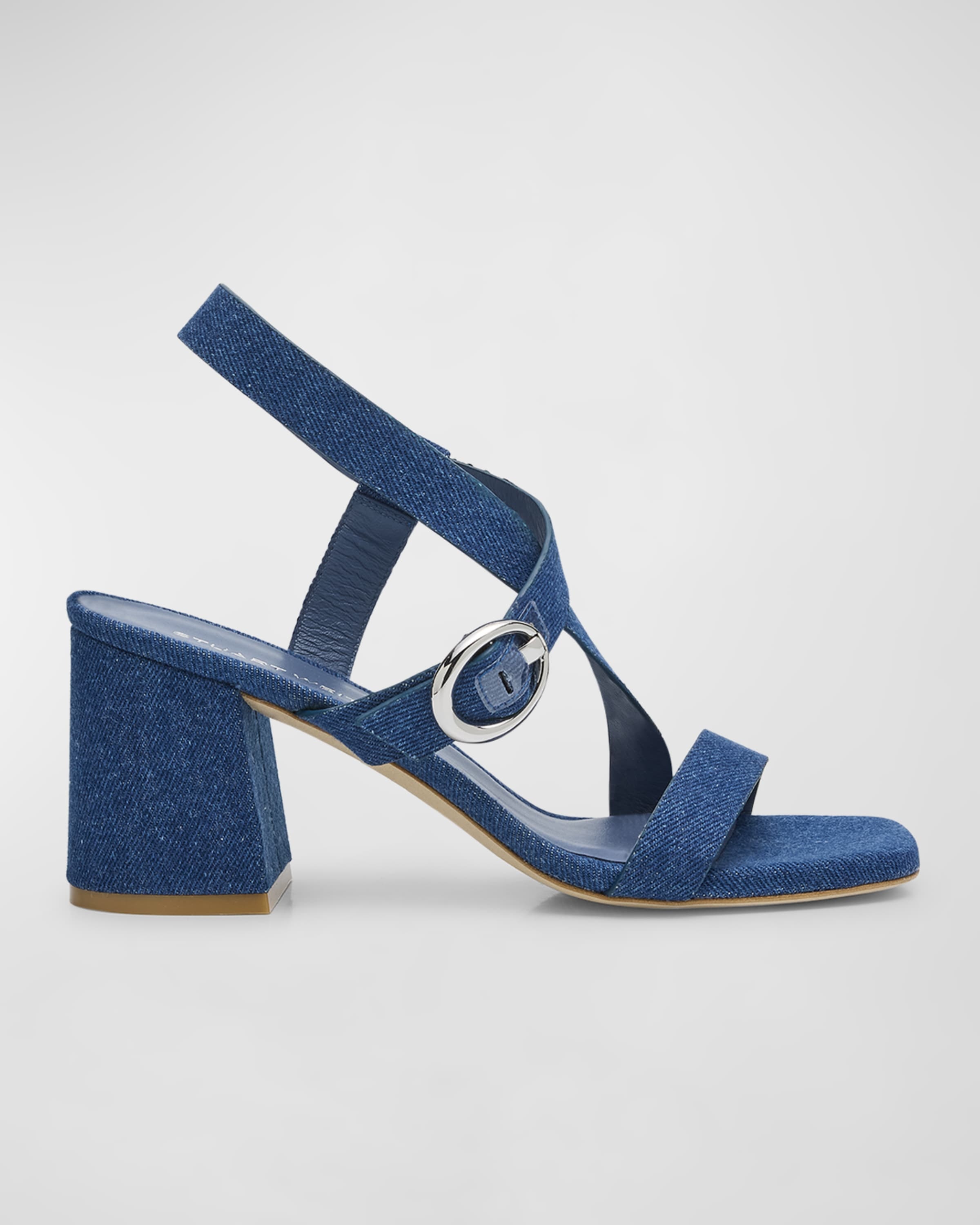 Benni Denim Block-Heel Sandals - 1