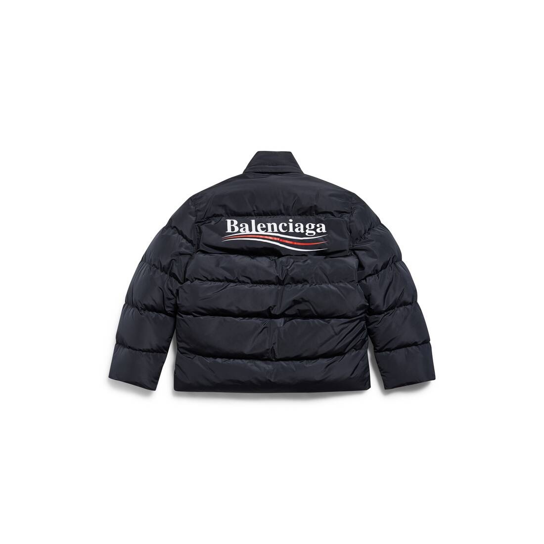 Women's Political Campaign C-shape Puffer in Black - 2