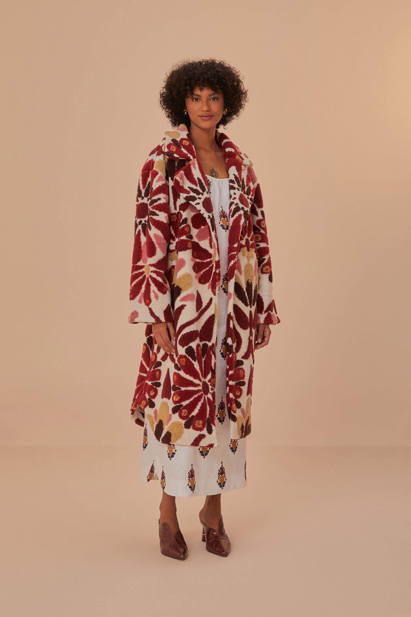 Ainika Flowers Fleece Coat 1