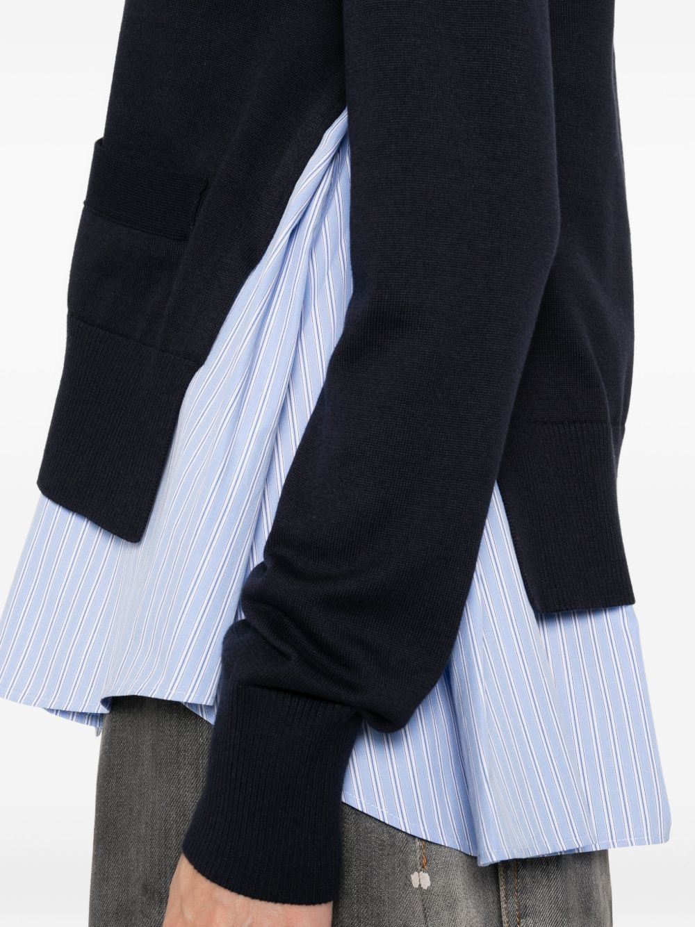 buttoned layered cardigan - 5