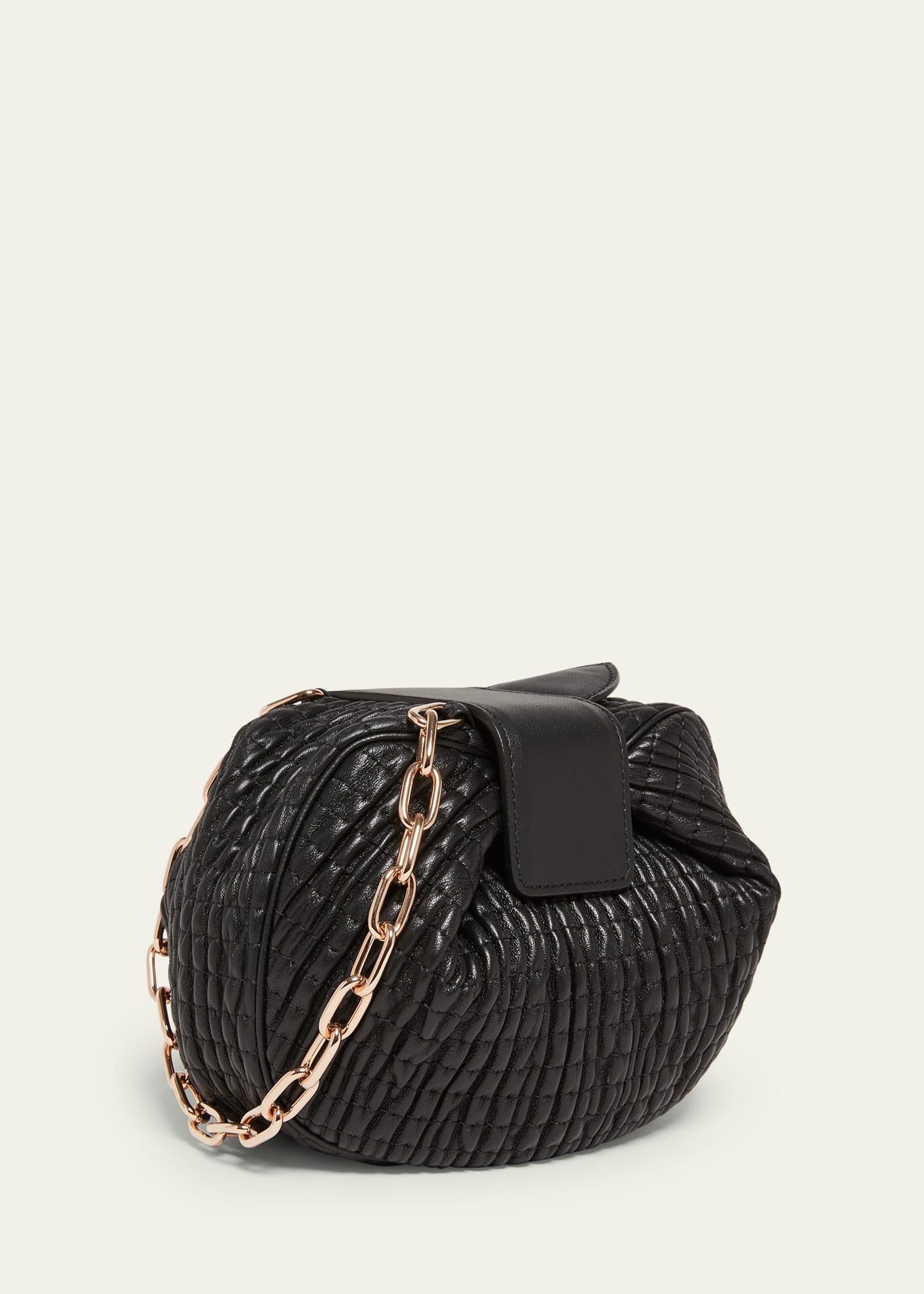 Demi Ruched Leather Clutch Bag - 3