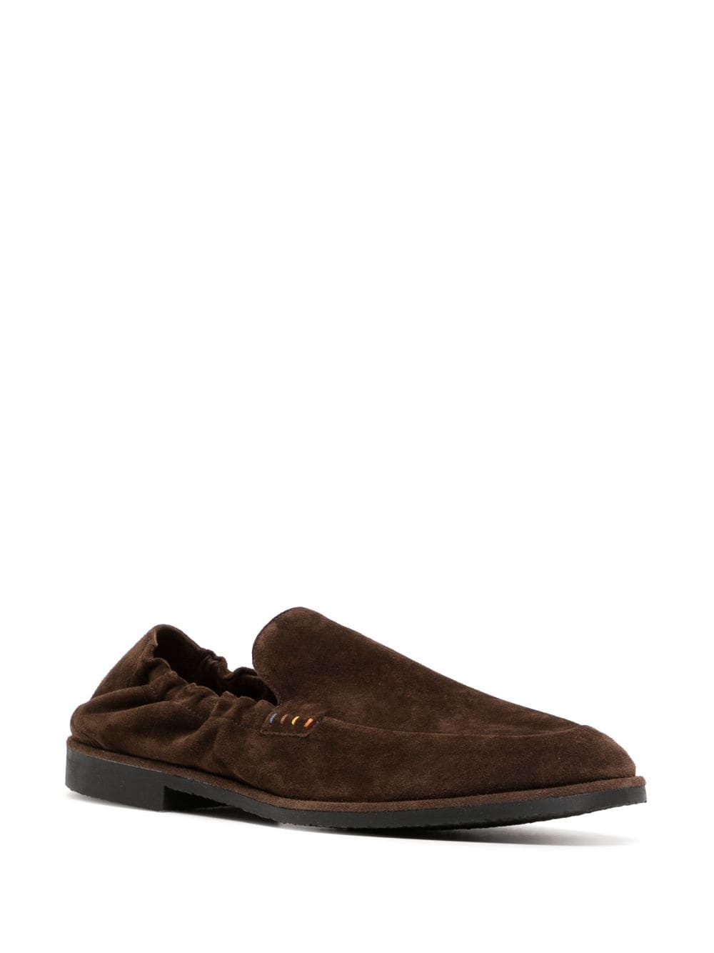 leather suede elasticated loafers - 2