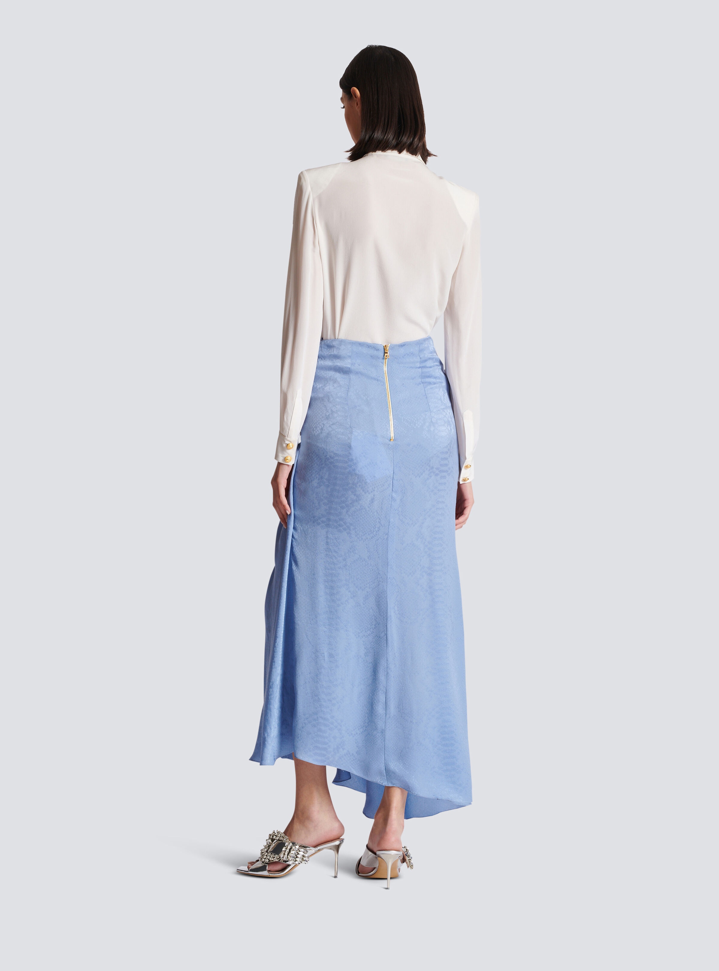 Snakeskin silk jacquard skirt - 4