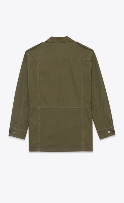 SAINT LAURENT military parka in cotton and ramie gabardine outlook