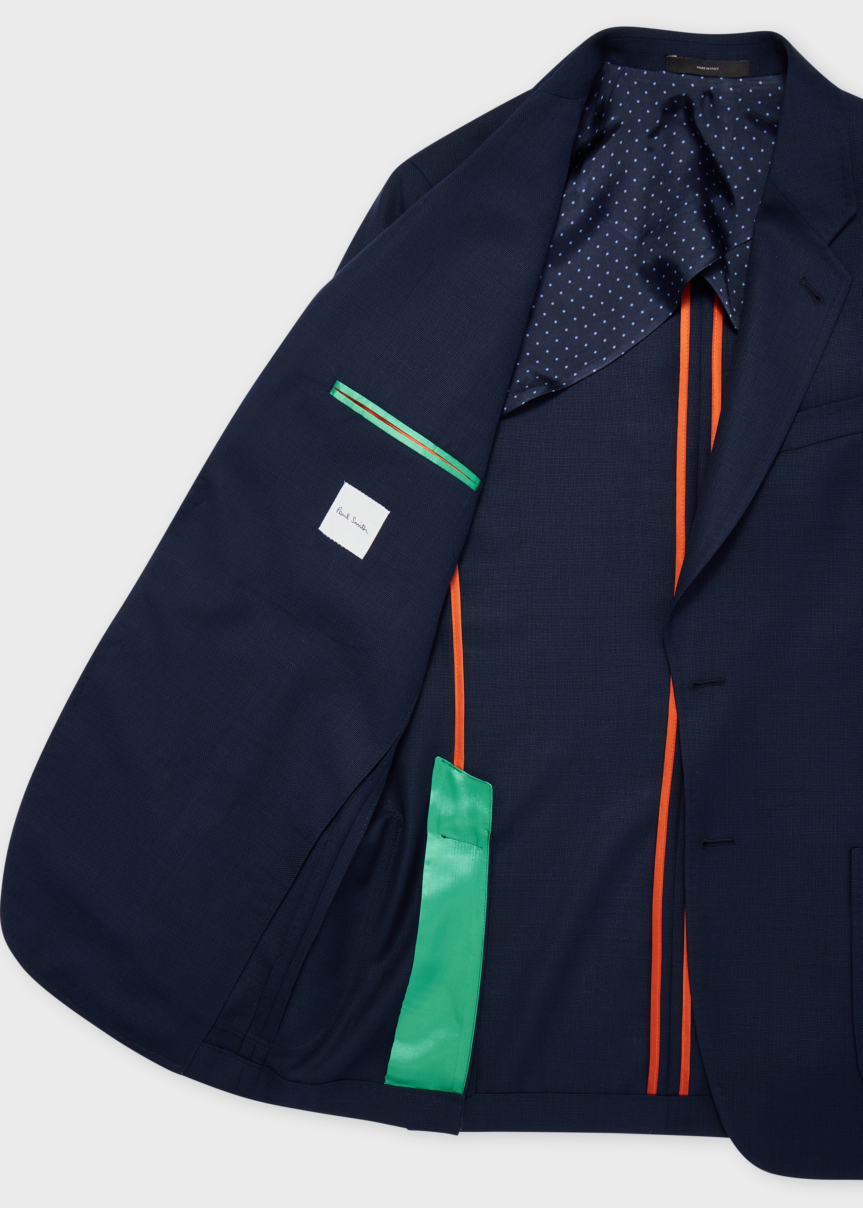 Tailored-Fit Navy Wool Hopsack Buggy-Lined Blazer - 4