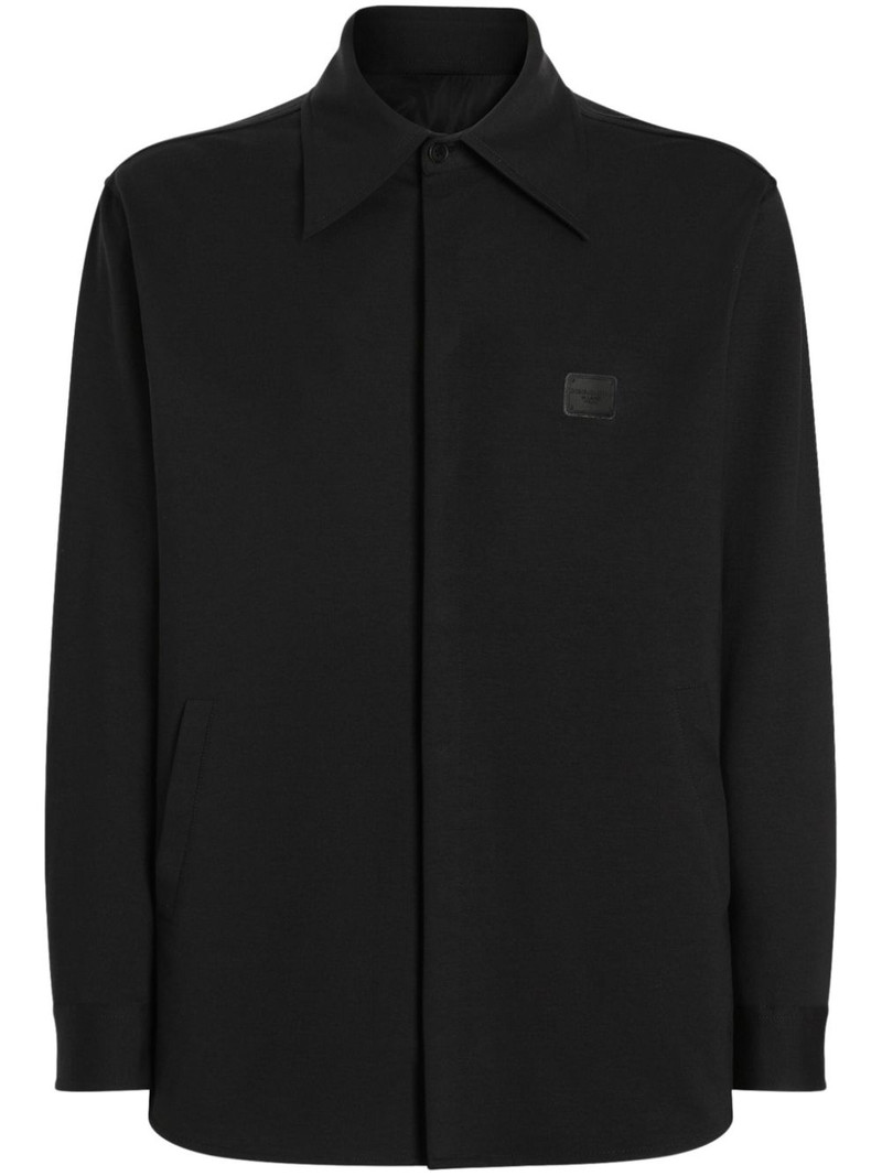logo-plaque shirt jacket 1