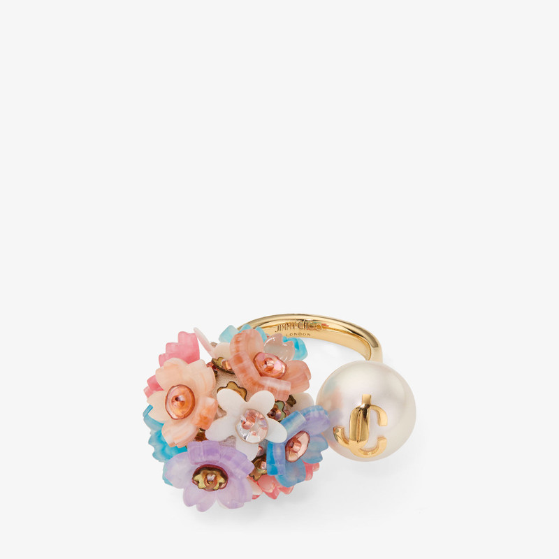 Daisy Pearl Ring
Gold-Finish Ring with Pearl and Daisy Details 1