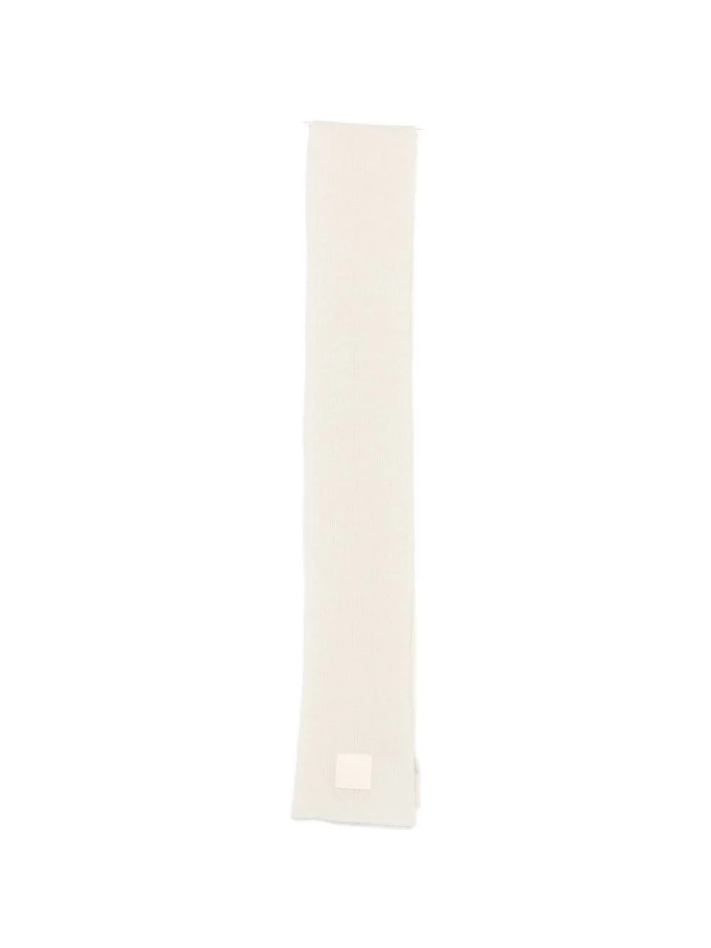 logo-patch knitted scarf - 1