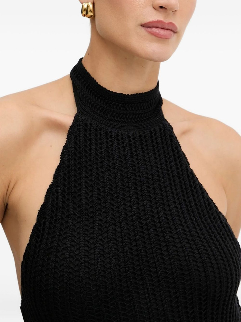 halter-neck ribbed knit midi dress 4